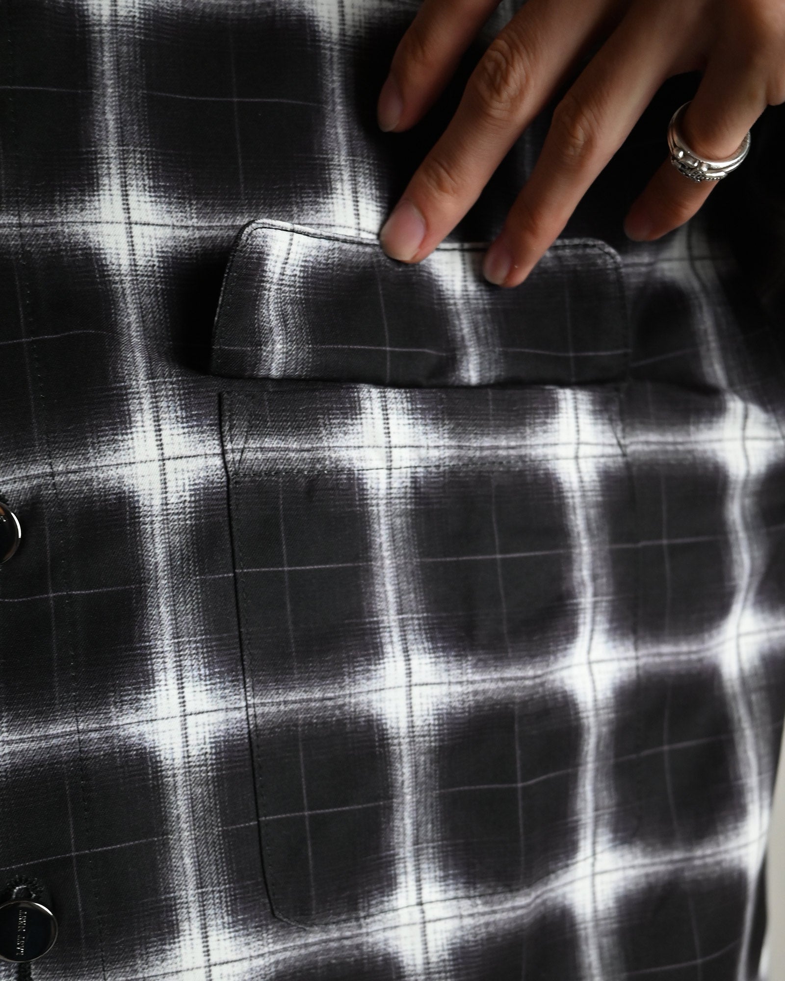 LAST NEST・last nest -  PRINTED FLANNEL SHIRTS / BLACK