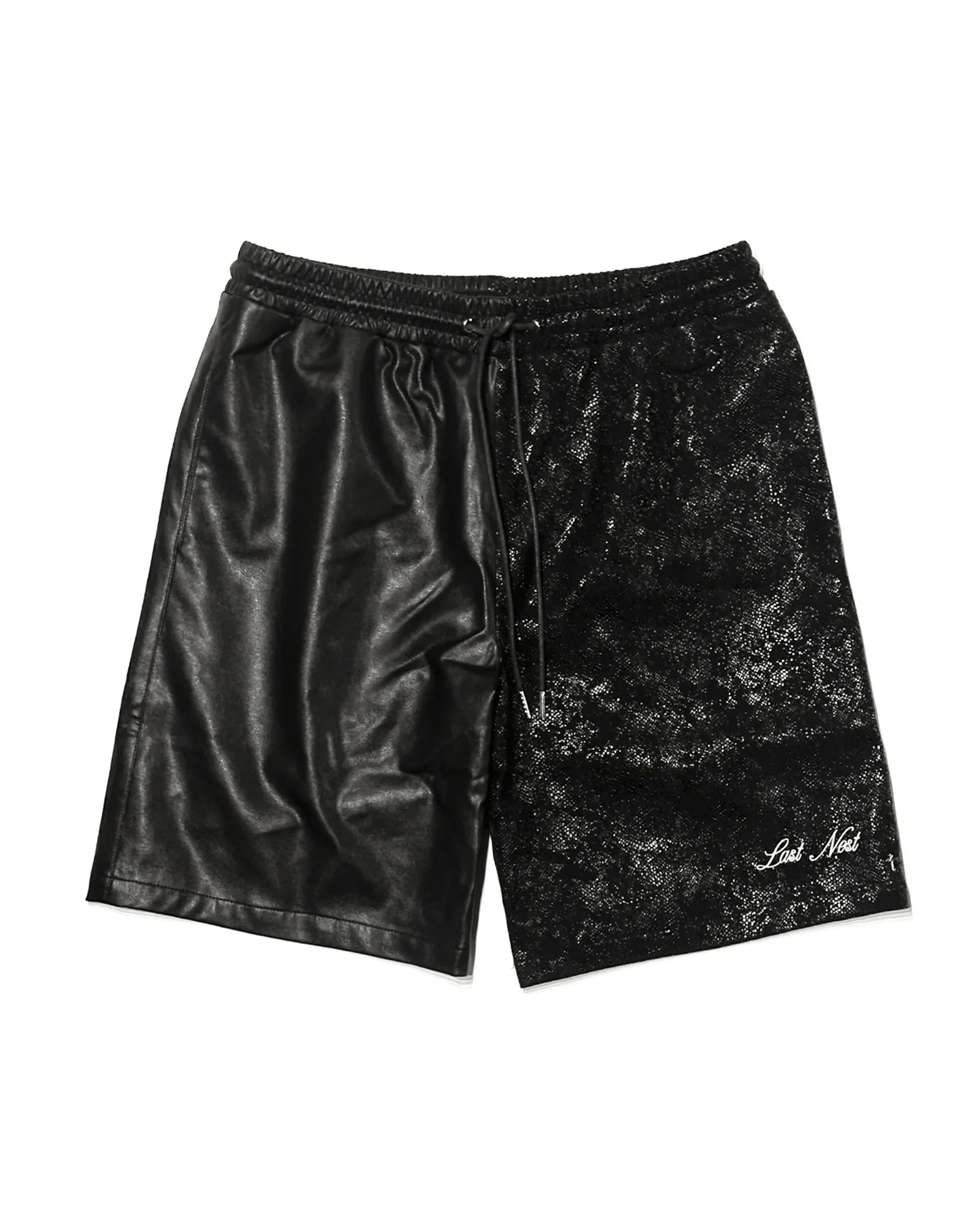 LEATHER SWITCHING SHORTS / BLACK