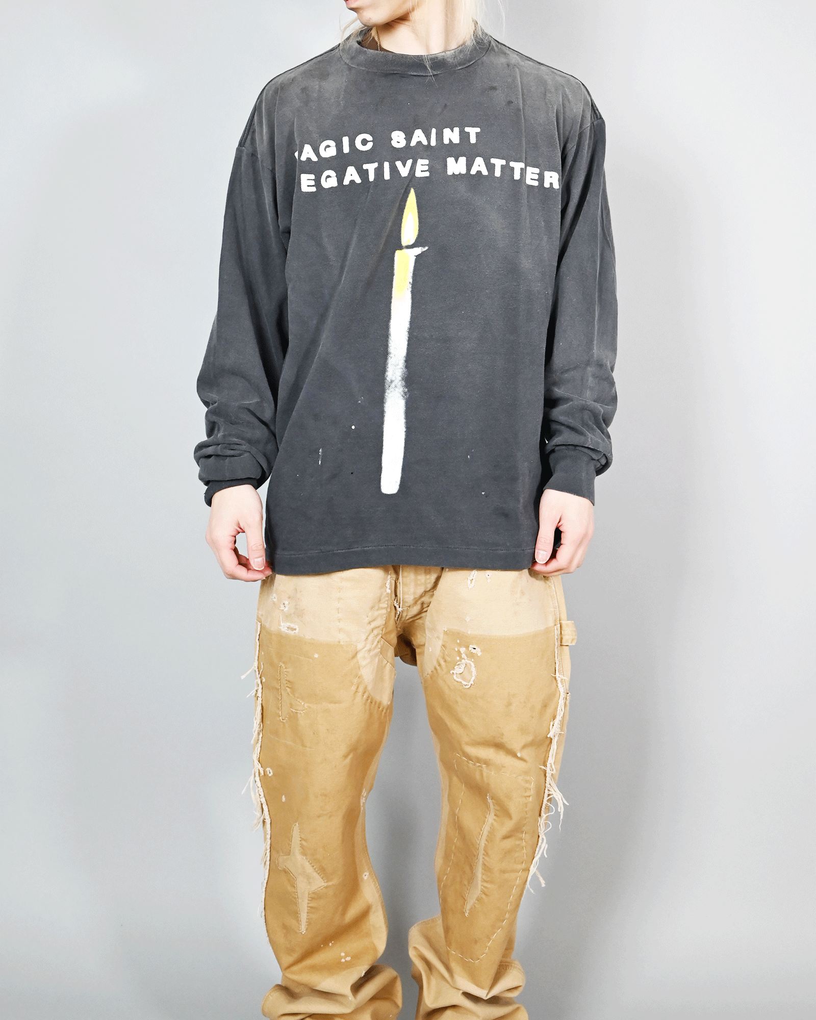 ©SAINT M××××××・セントマイケル - L/S Tシャツ LS TEE/CANDLE / BLACK