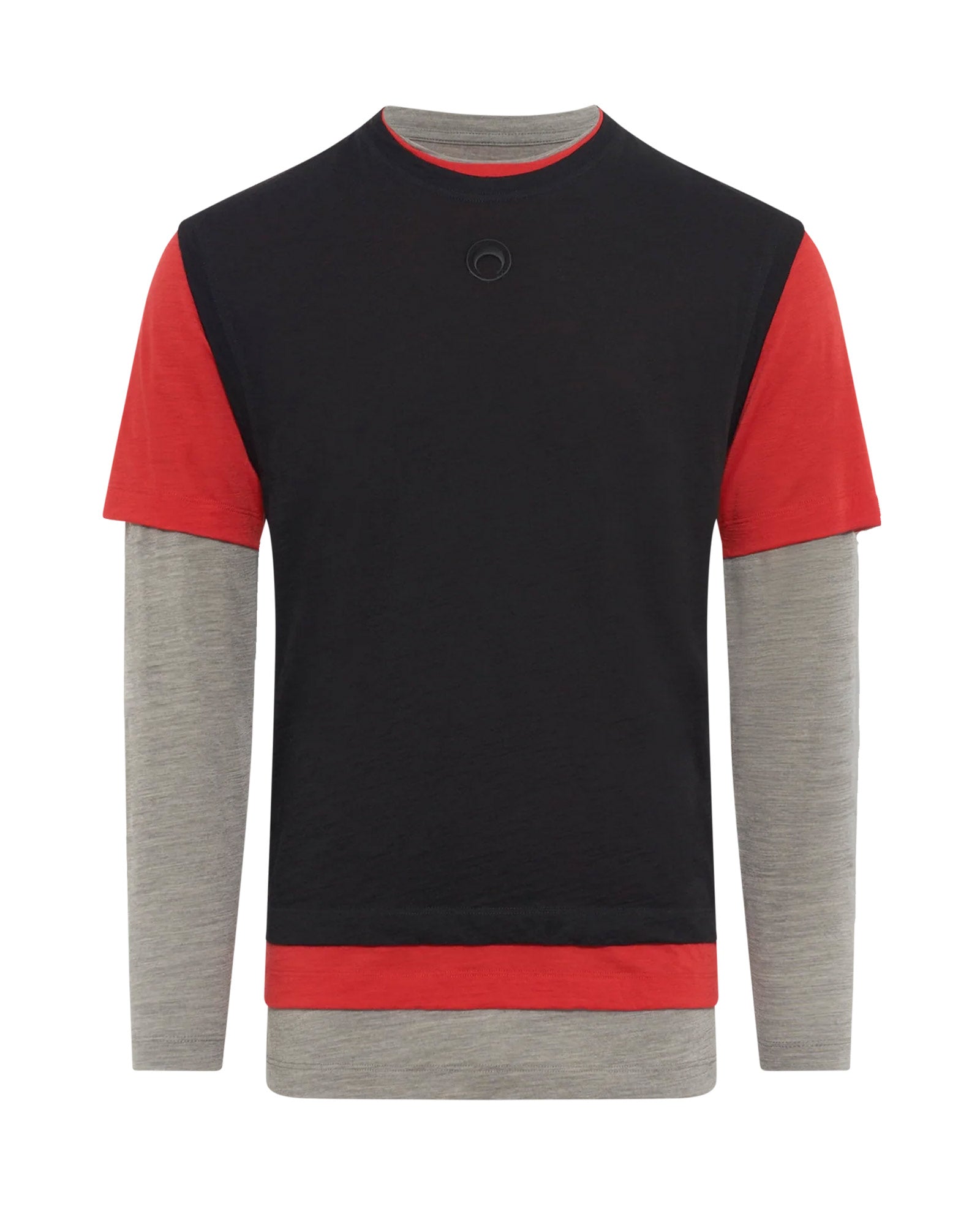 MERINO JERSEY THREE T-SHIRTS SET / GREY/RED/BLACK