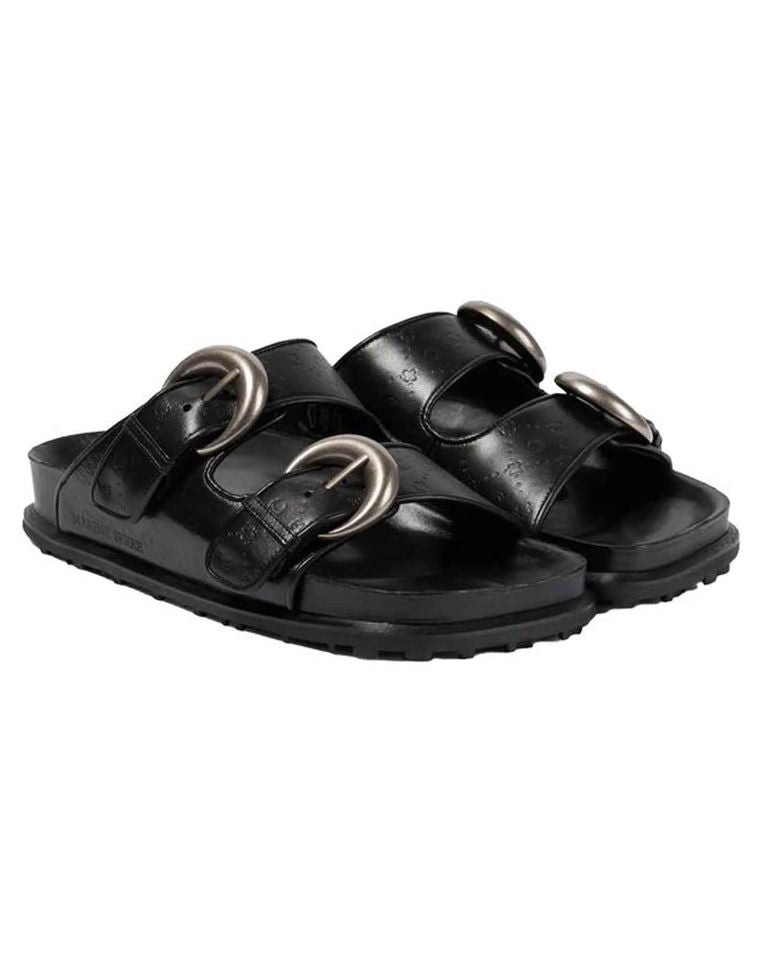 Marine Serre・マリーン・セル - サンダル LEATHER SANDAL / BLACK