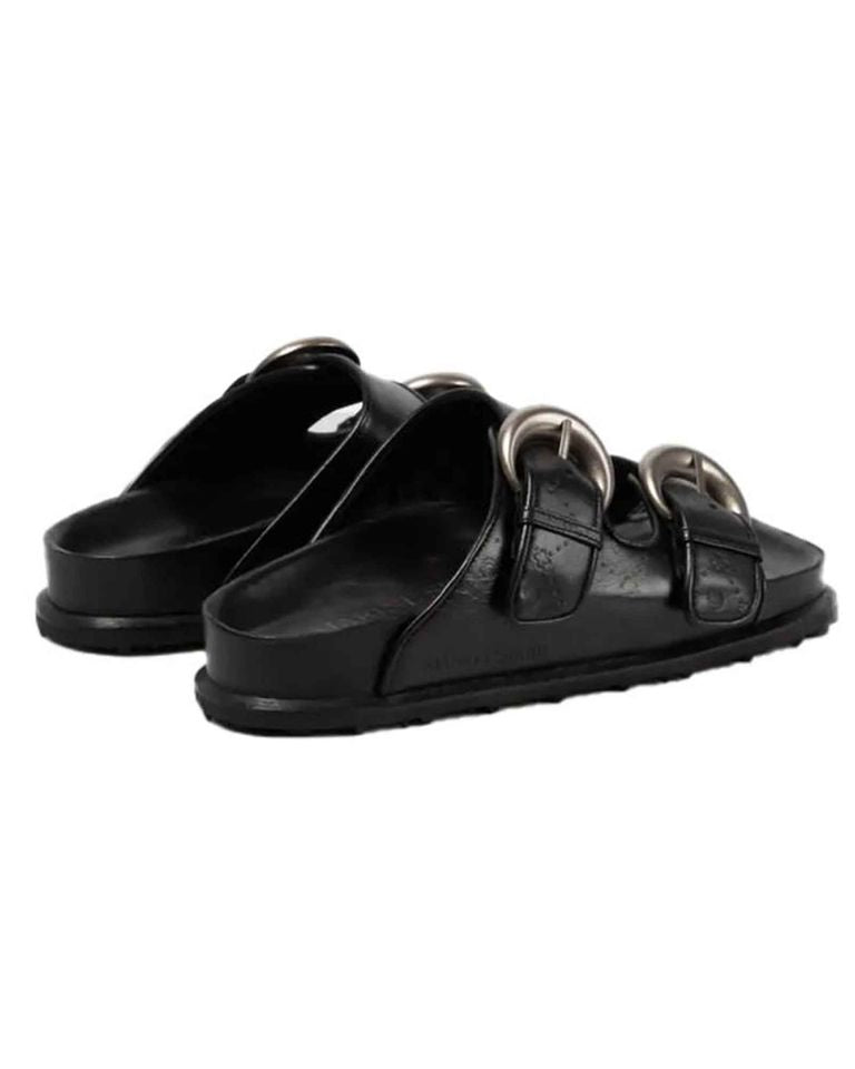 Marine Serre・マリーン・セル - サンダル LEATHER SANDAL / BLACK