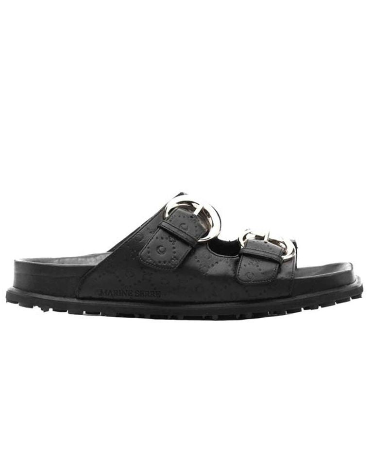 Marine Serre・マリーン・セル - サンダル LEATHER SANDAL / BLACK