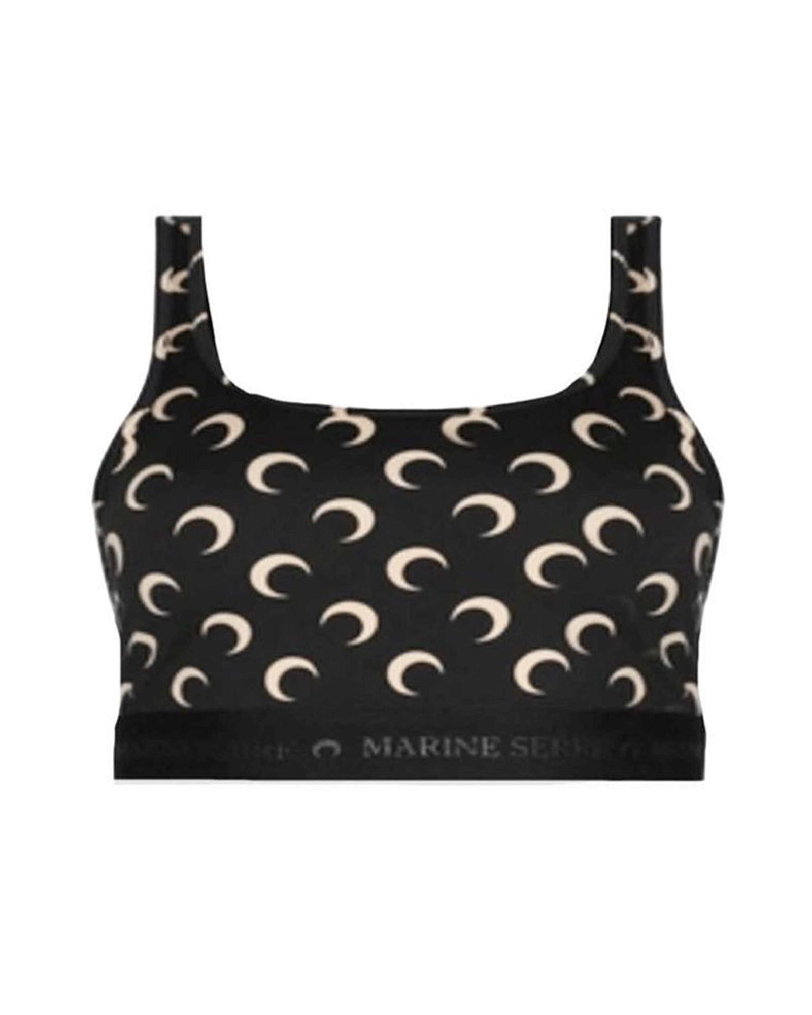 Marine Serre・マリーン・セル - アンダーウェア MOON PRINTED JERSEY SPORT BRA / BLACK
