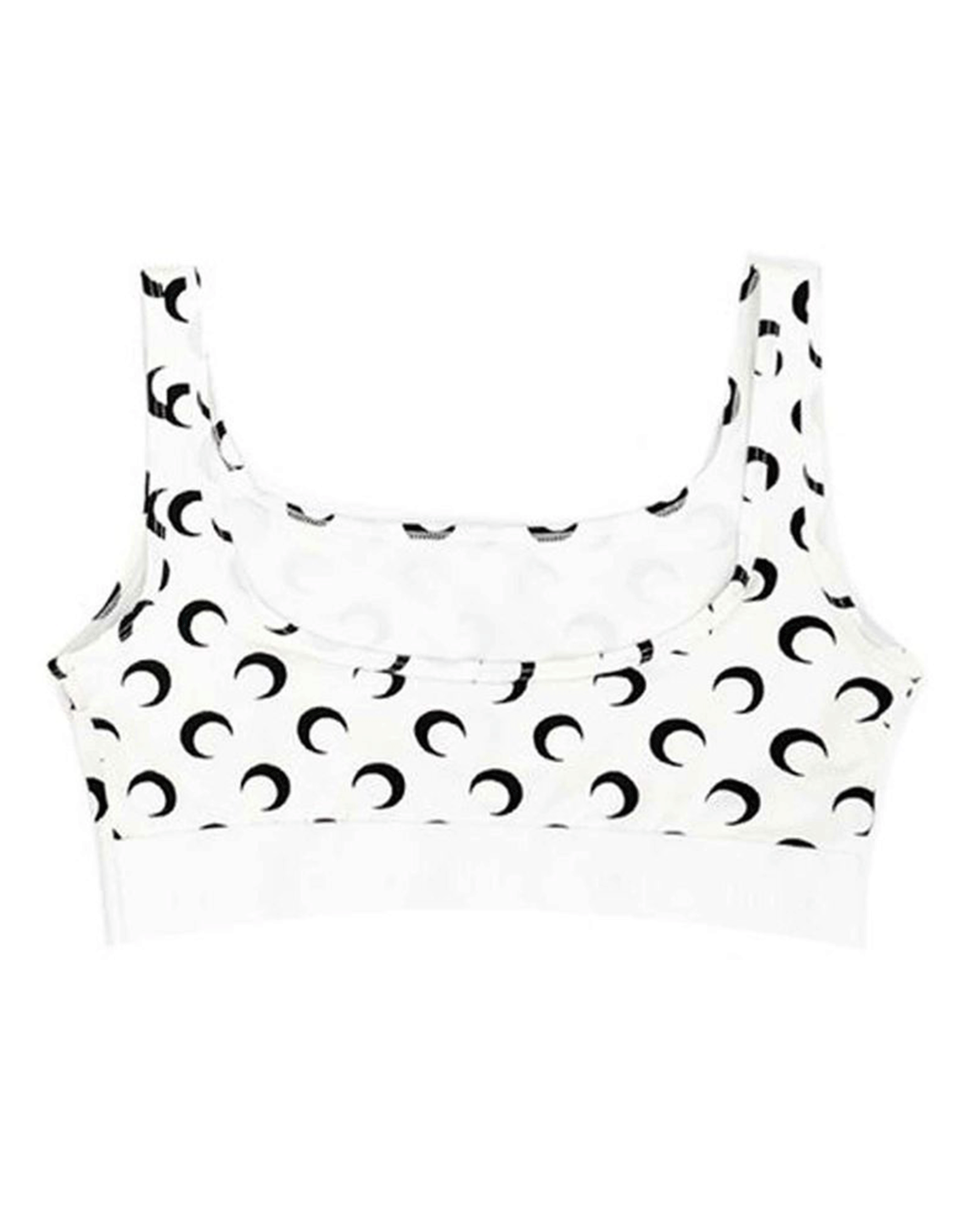 Marine Serre・マリーン・セル - アンダーウェア MOON PRINTED JERSEY SPORT BRA / WHITE