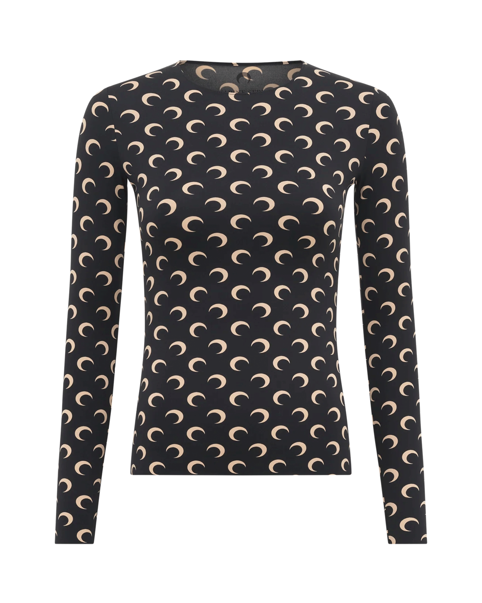 Marine Serre・marine cell -  RECYCLED MOON JERSEY SS CREWNECK TOP / BLACK