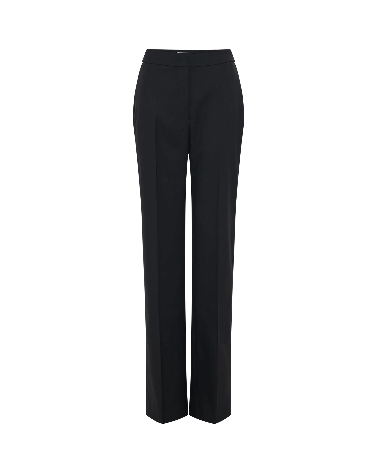 VIRGIN WOOL TWILL WIDE LEG PANTS / BLACK