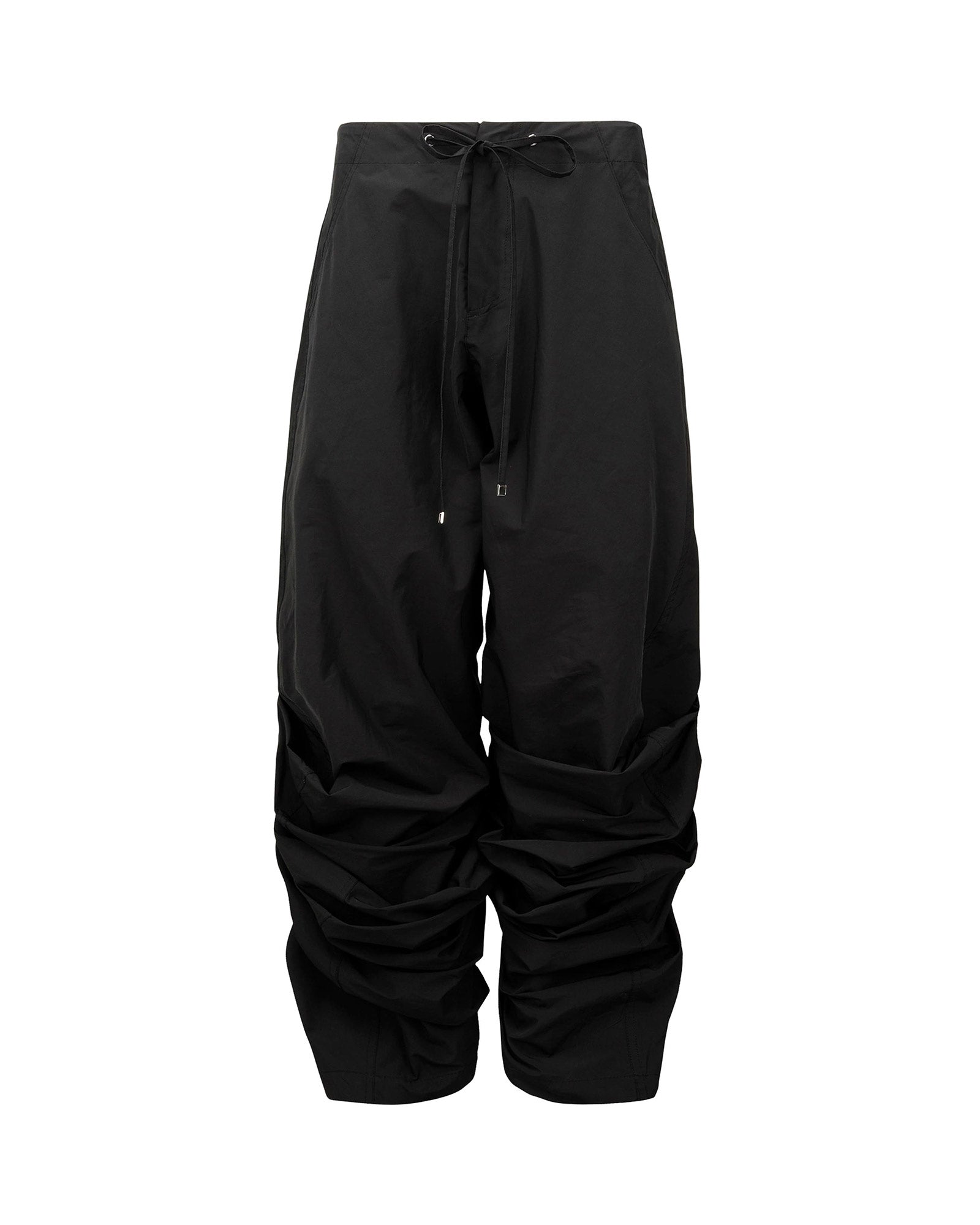 PINTUCK NYLON PANTS / BLACK