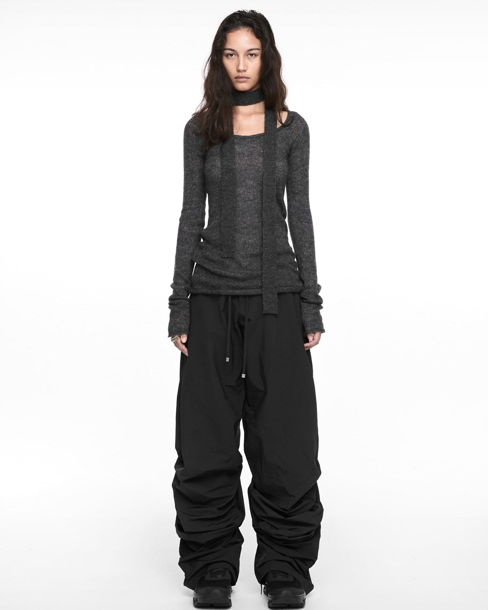 NACHE・Nache -  PINTUCK NYLON PANTS / BLACK