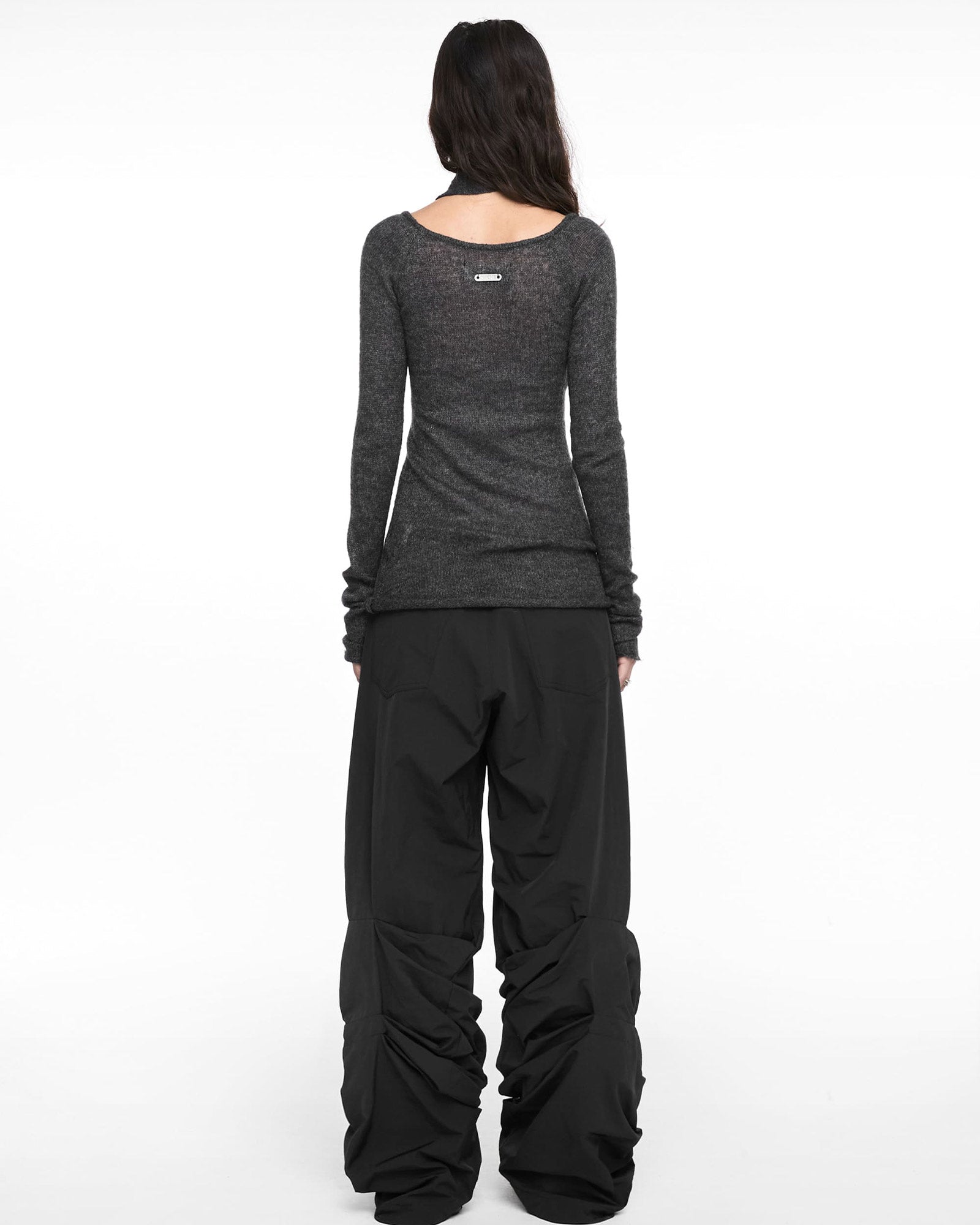 NACHE・Nache -  PINTUCK NYLON PANTS / BLACK