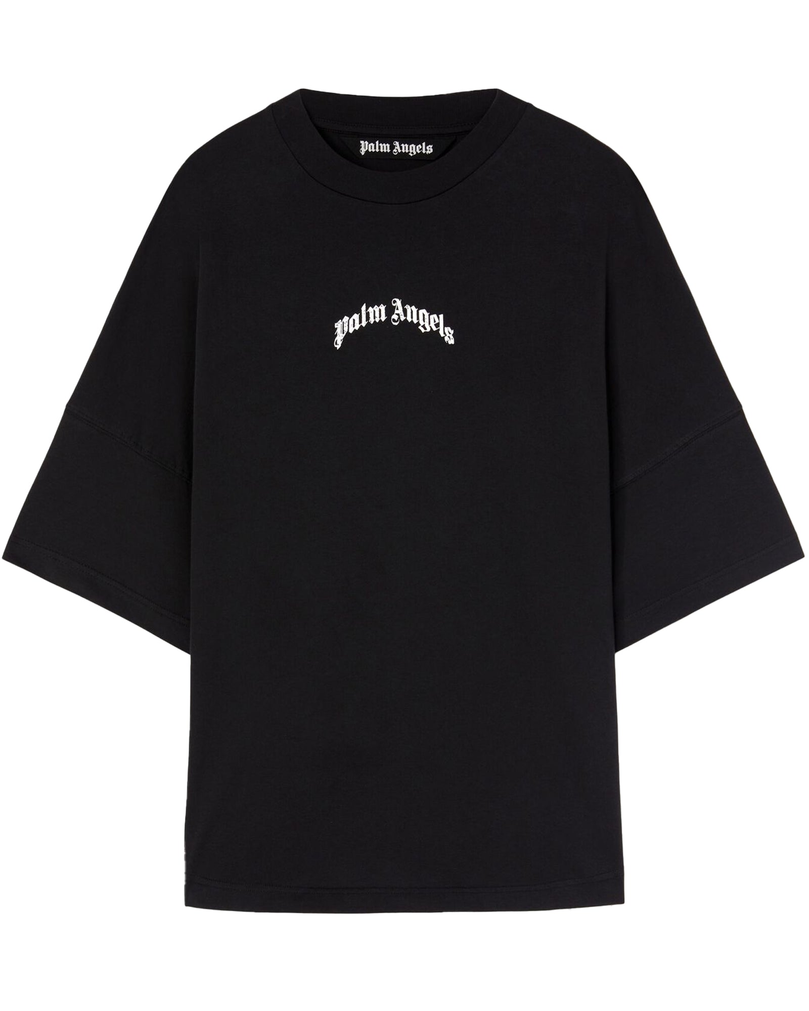 BACK CURVED LOGO OVER TEE / BLACK