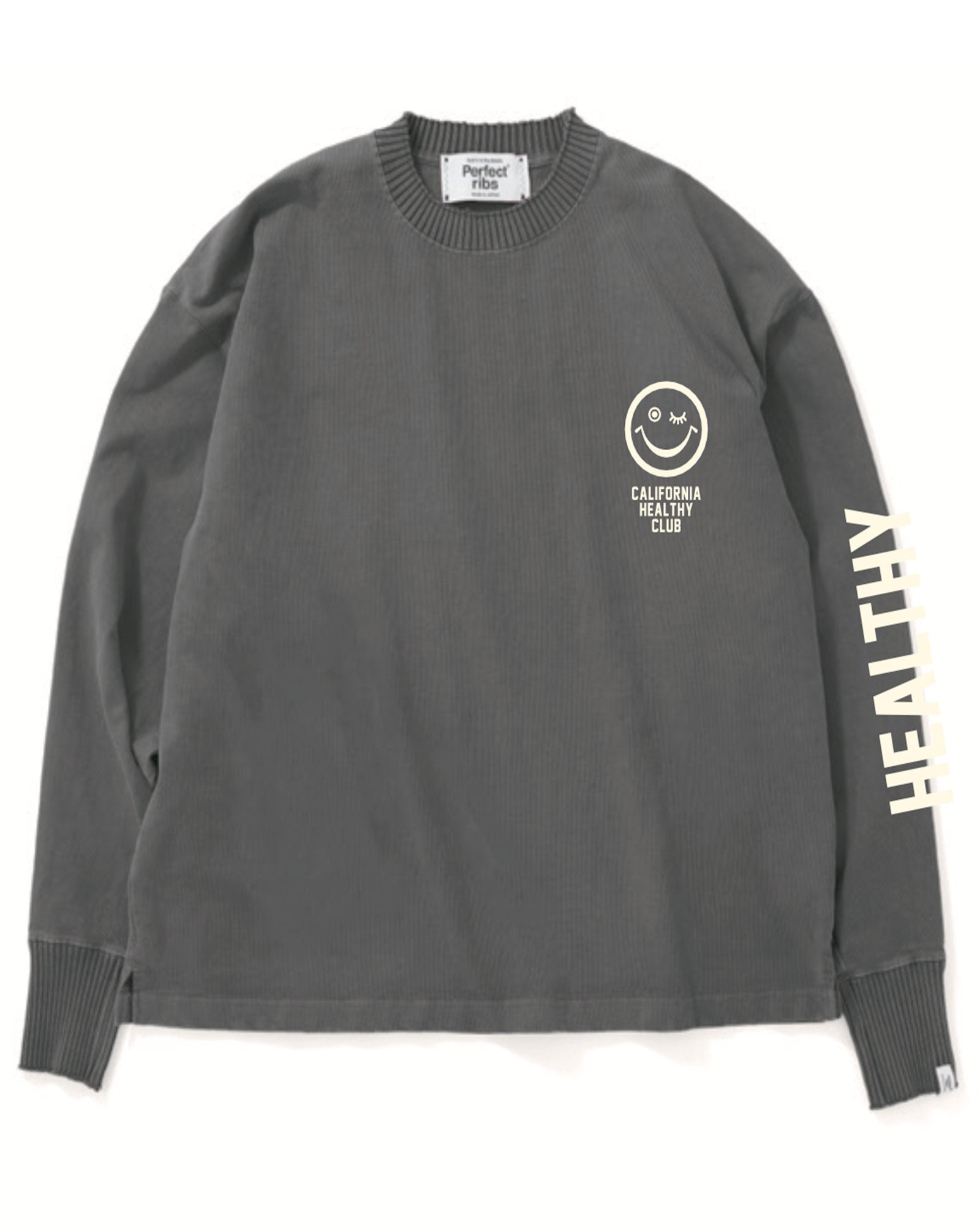 【CALIFORNIA HEALTHY CLUB】LONG SLEEVE T SHIRT / FADE BLACK