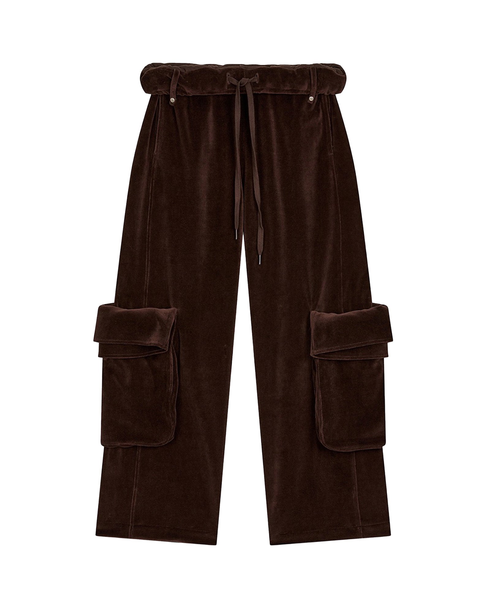 OPEN YY・オープン ワイワイ - その他パンツ ROLLED WAIST VELOUR CARGO PANTS / BROWN