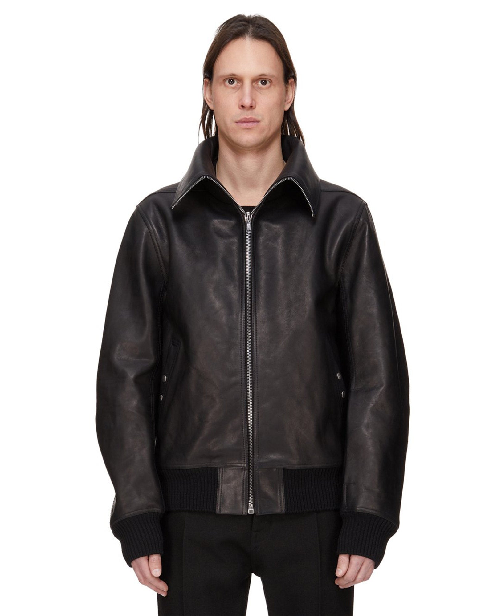 RICK OWENS・リック オウエンス - レザージャケット BLIXA DRACUCOLLAR / BLACK