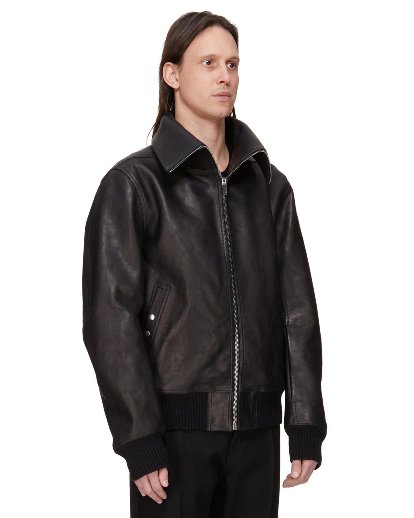 RICK OWENS・リック オウエンス - レザージャケット BLIXA DRACUCOLLAR / BLACK