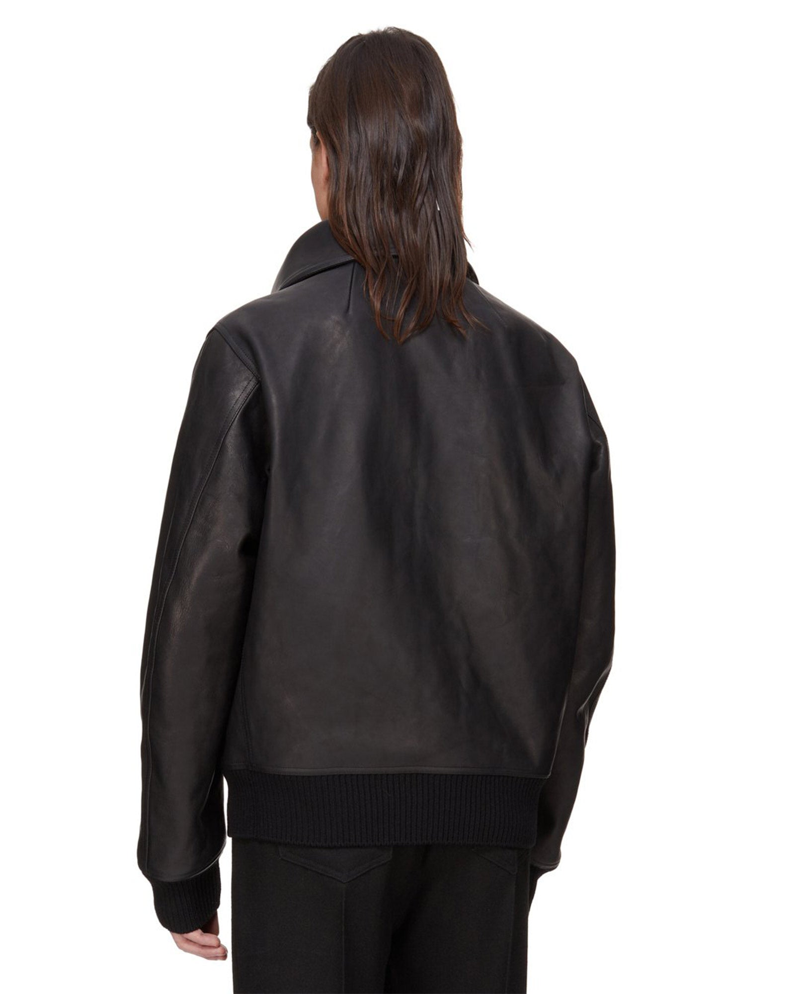 RICK OWENS・リック オウエンス - レザージャケット BLIXA DRACUCOLLAR / BLACK