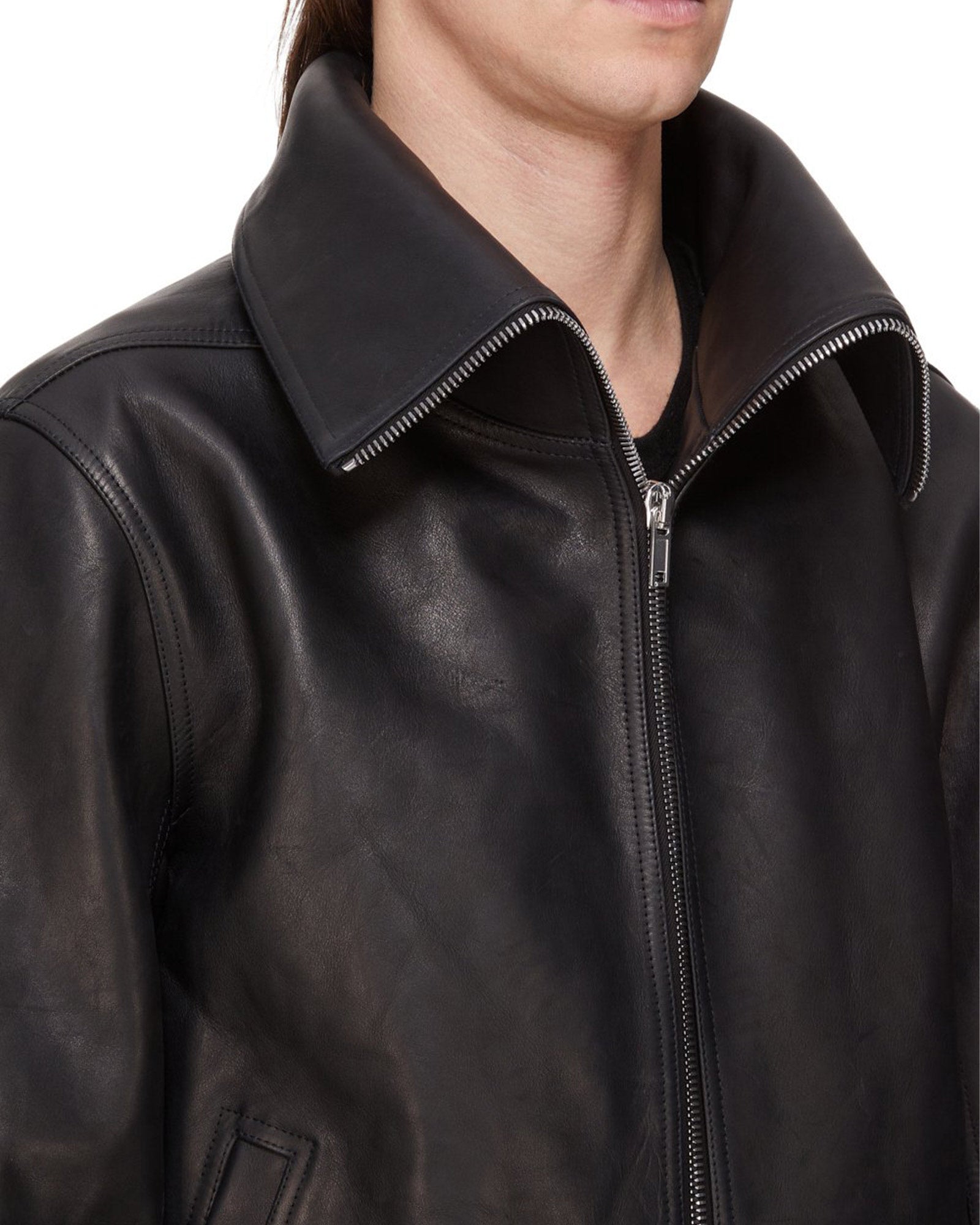 RICK OWENS・リック オウエンス - レザージャケット BLIXA DRACUCOLLAR / BLACK