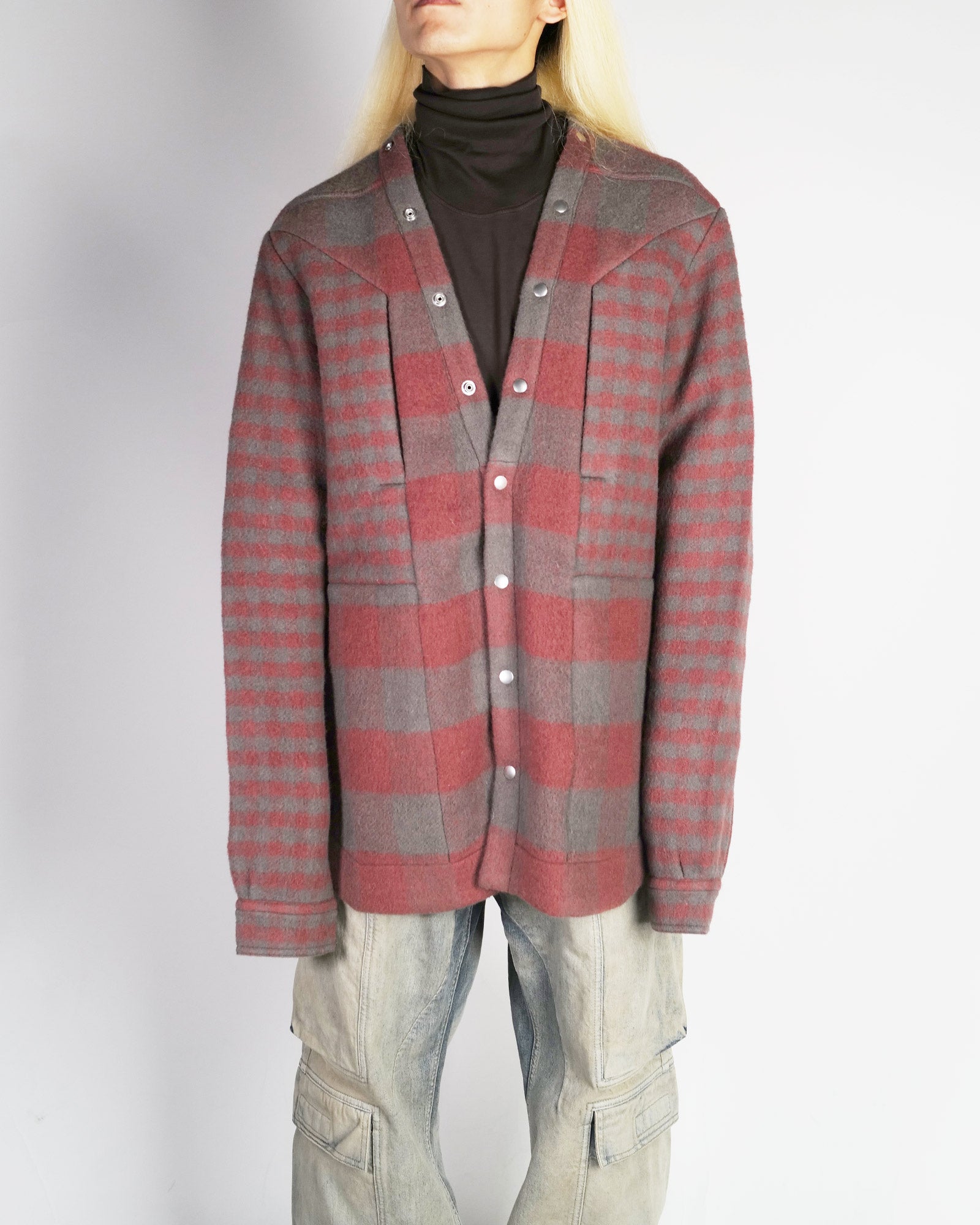 RICK OWENS・rick owens -  LARRY FOGPOCKET SHIRT / RED