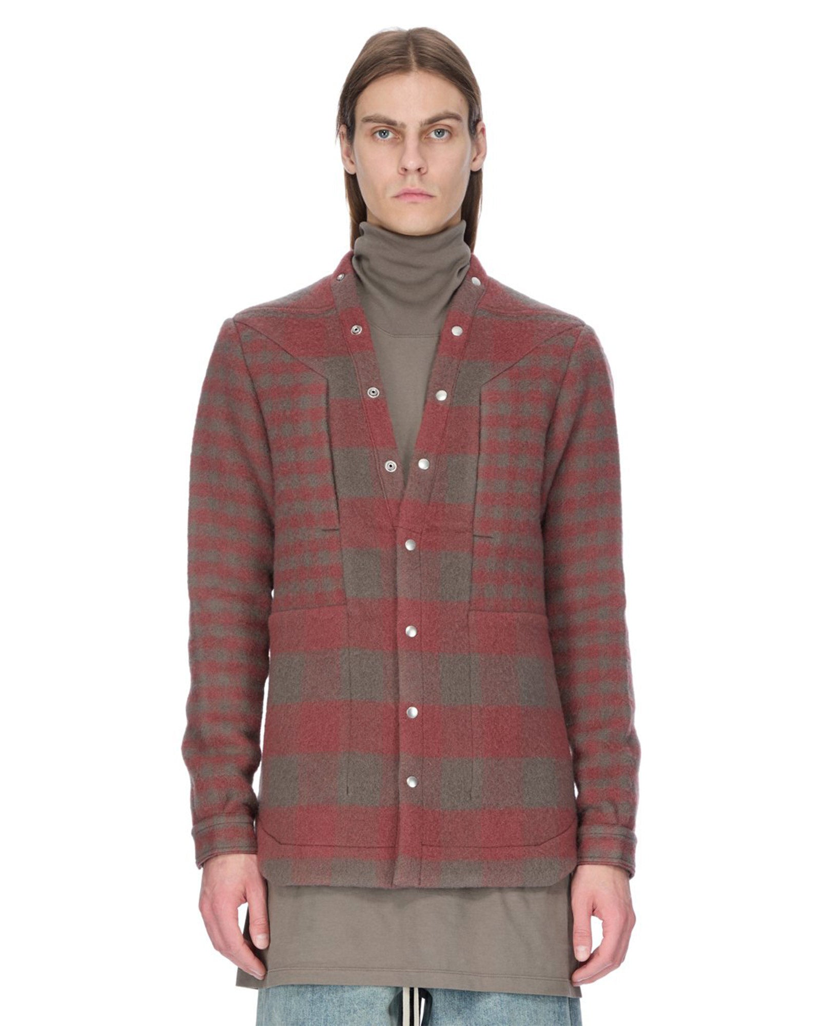 RICK OWENS・rick owens -  LARRY FOGPOCKET SHIRT / RED