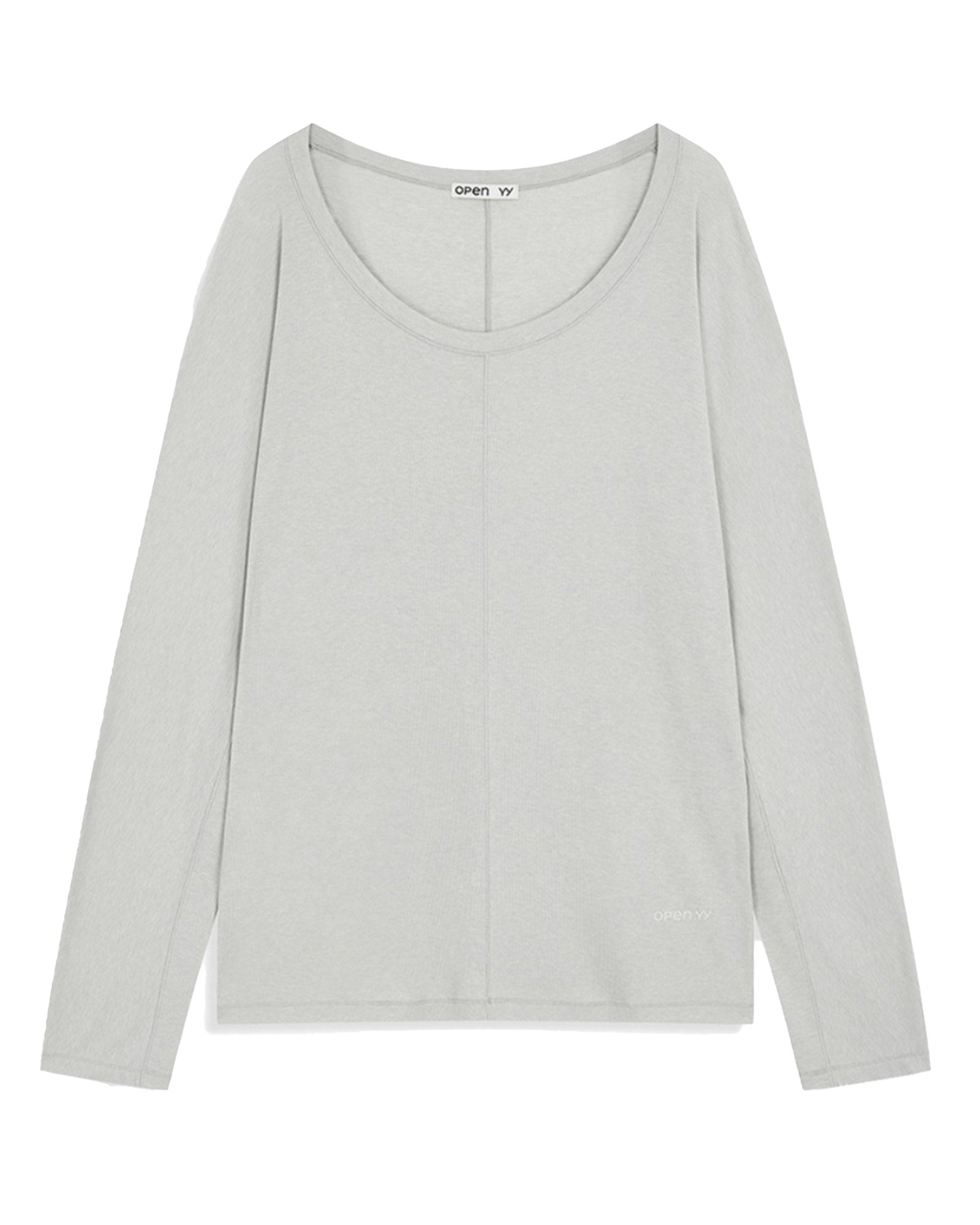 OPEN YY・open Noisy -  SCOOP NECK LOUNGE TOP / GREY