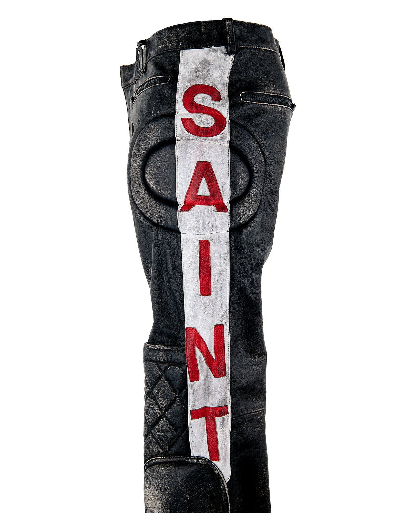 ©SAINT M××××××・セントマイケル - パンツ LEATHER PANTS/RACER / BLACK