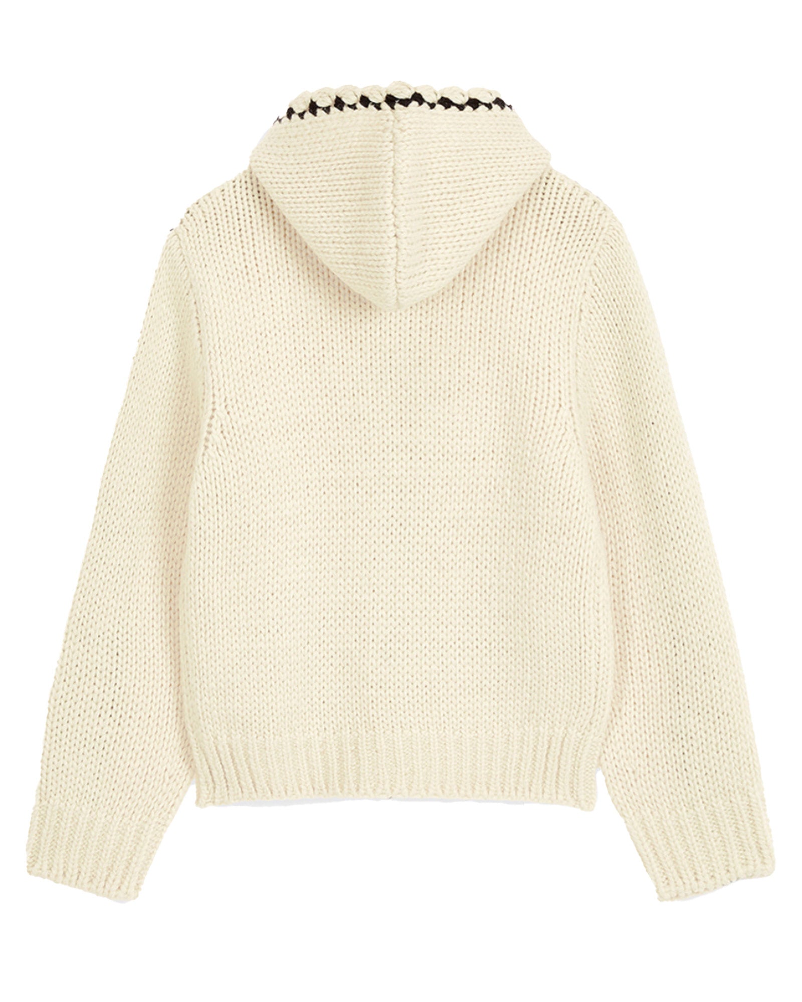 OPEN YY・open Noisy -  STITCH ZIP UP KNIT HOODIE / WHITE