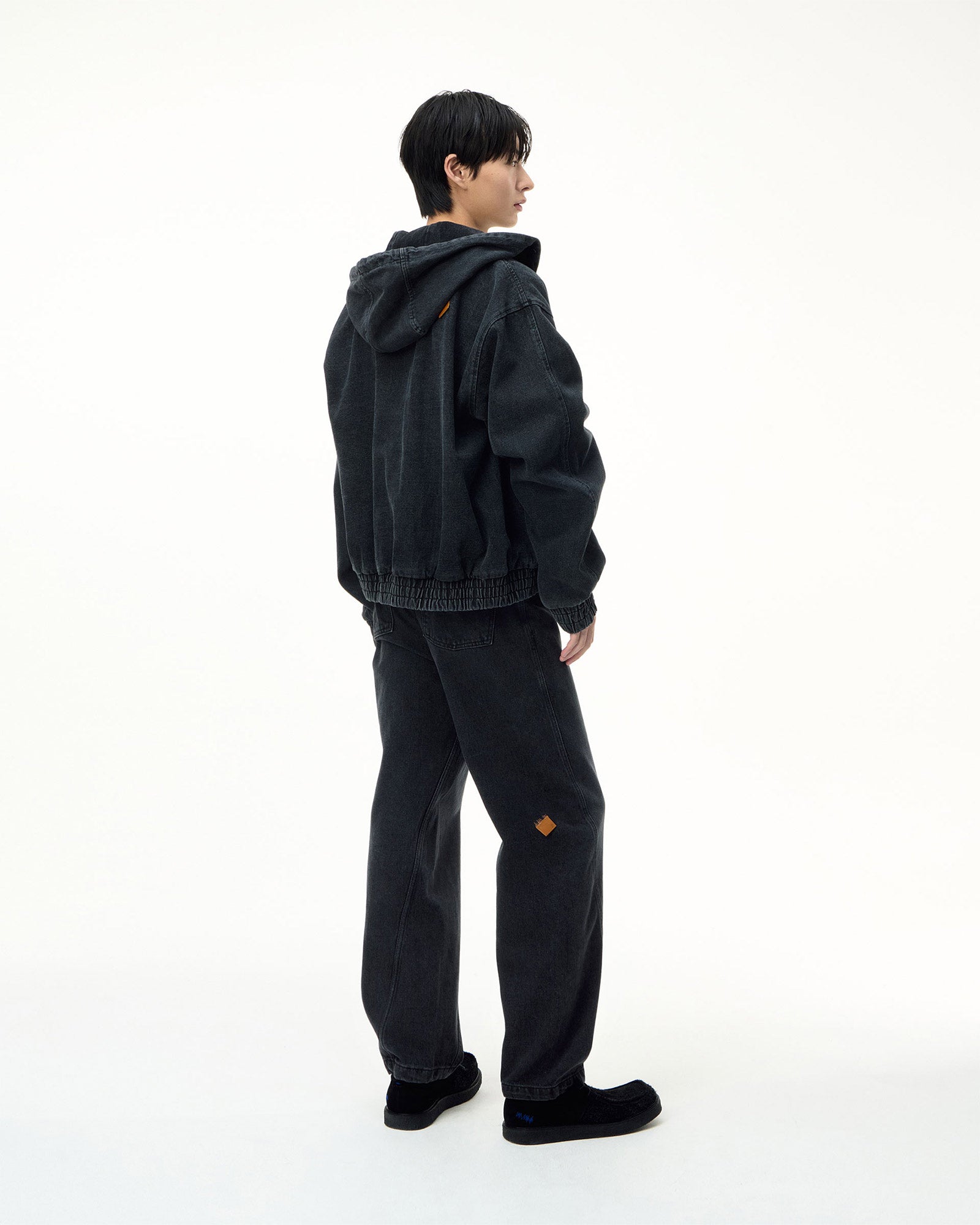 Ader Error・アーダーエラー - デニムジャケット SV TAG HOODED WORK JACKET / BLACK