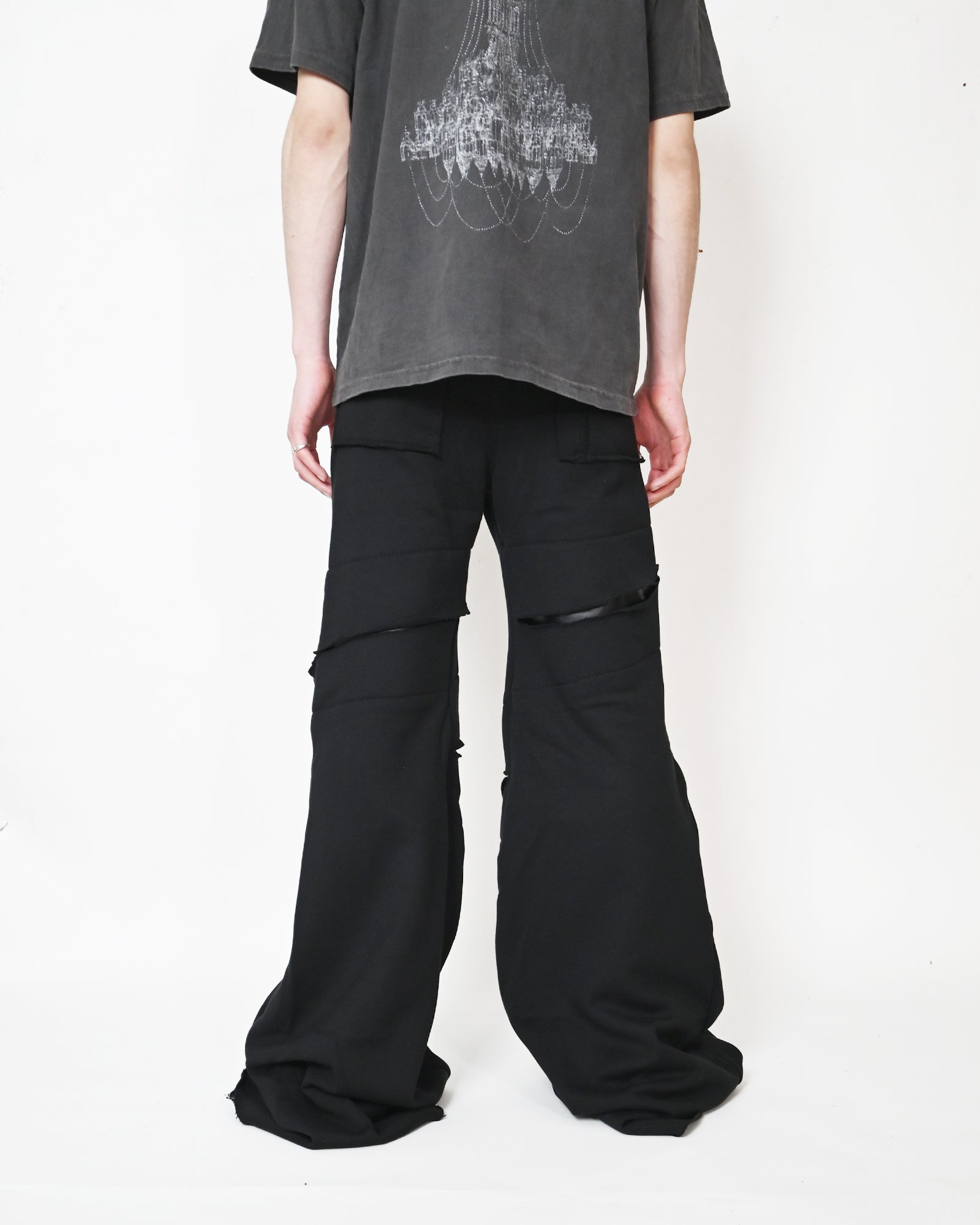 SWAMPGOD・スワンプゴッド - スウェットパンツ WIDE SLASH - SWEATPANT VERSION / BLACK