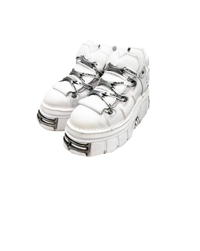 VETEMENTS・ヴェトモン - ローカットスニーカー VETEMENTS x NEW ROCK PLATFORM SNEAKER / WHITE