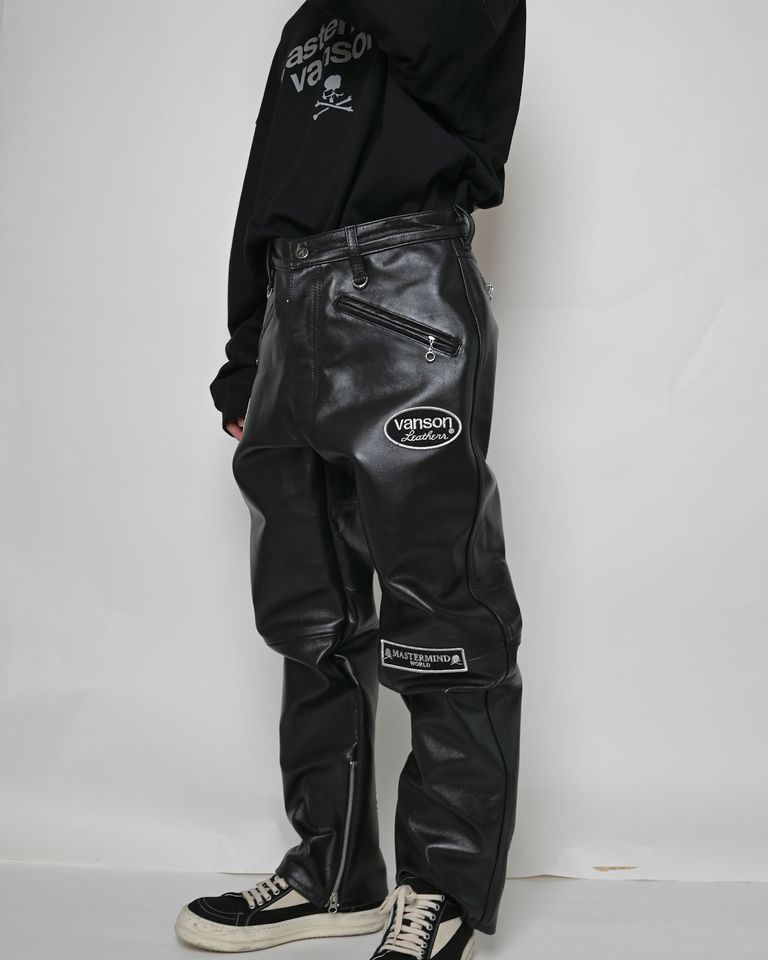 ©SAINT M××××××・セントマイケル - パンツ LEATHER PANTS/RACER / BLACK