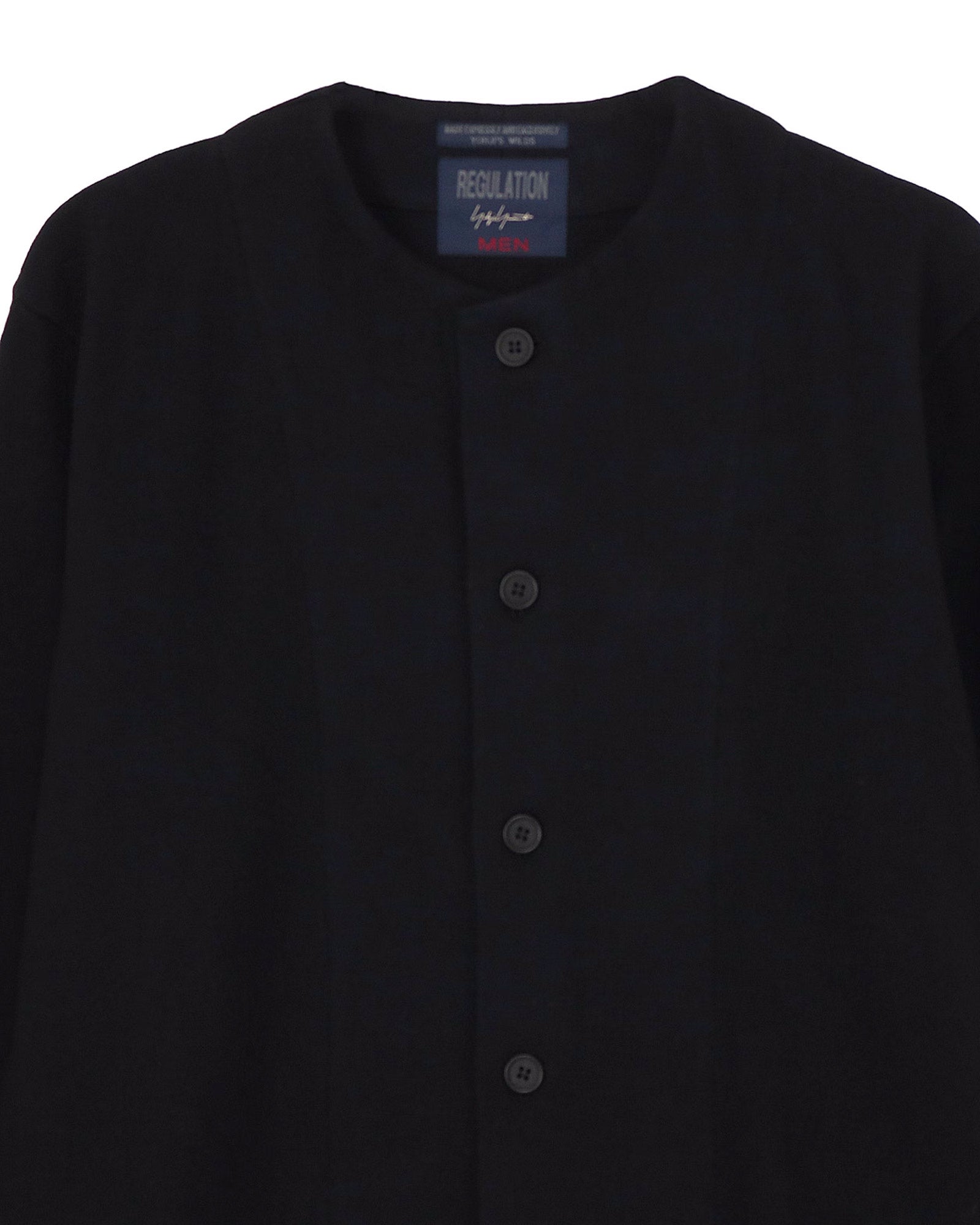 Yohji Yamamoto・ヨウジ ヤマモト - ジャケット WOOLLEN JERSEY ROUND NECK JACKET  / BLACK