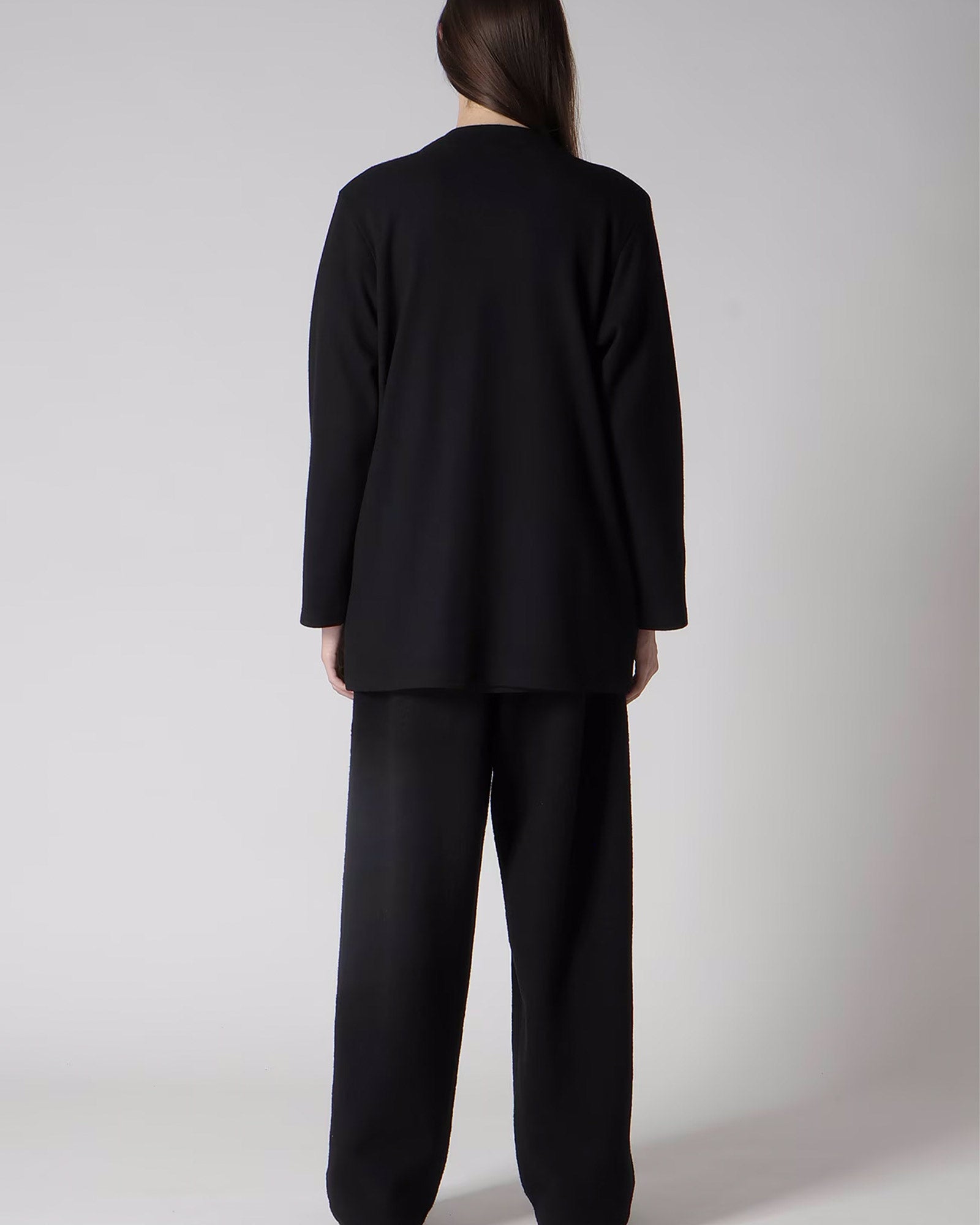 Yohji Yamamoto・ヨウジ ヤマモト - ジャケット WOOLLEN JERSEY ROUND NECK JACKET  / BLACK