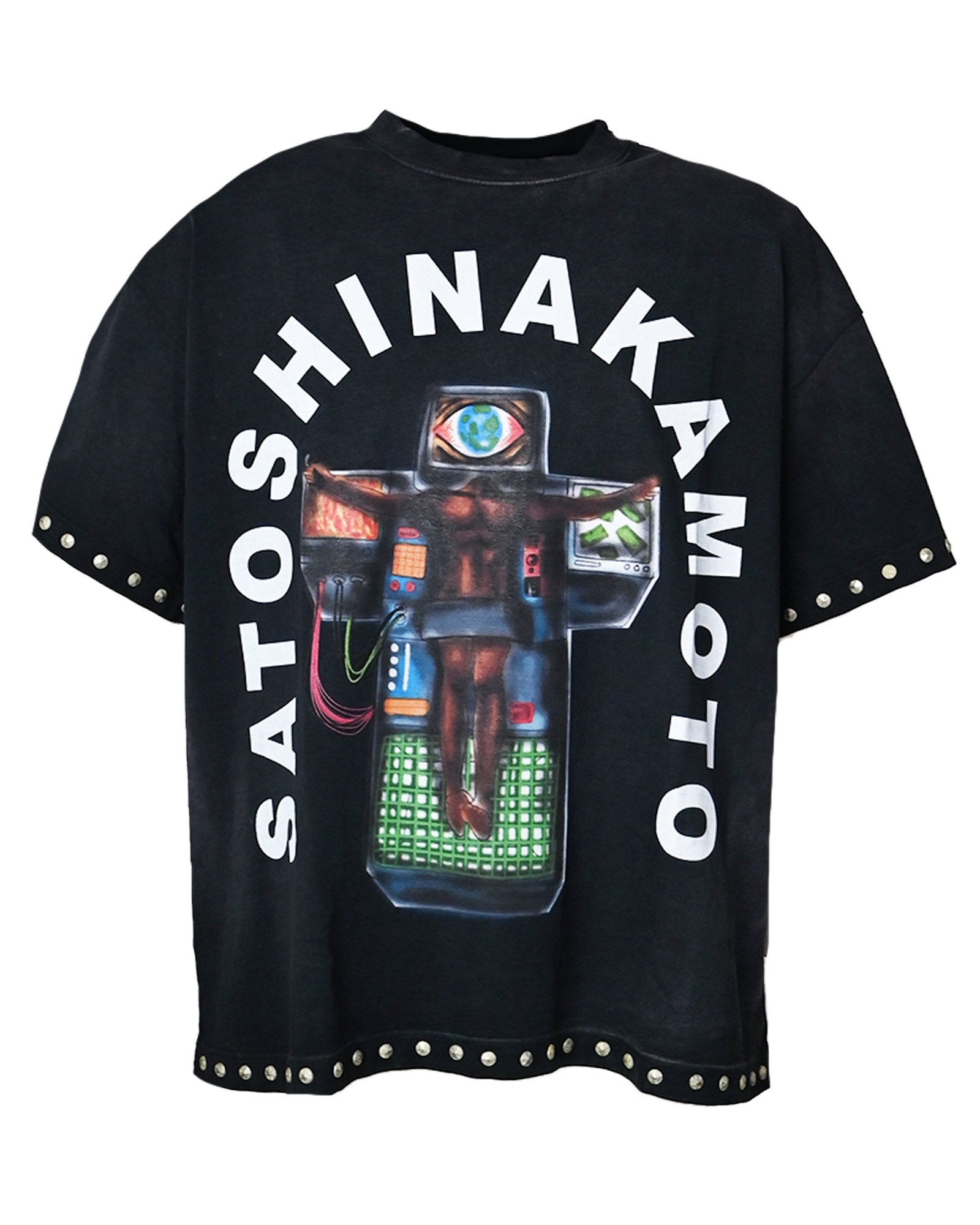 SATOSHI NAKAMOTO・サトシナカモト - Tシャツ・カットソー WELCOME TO THE MACHINE TEE / WASHED BLACK