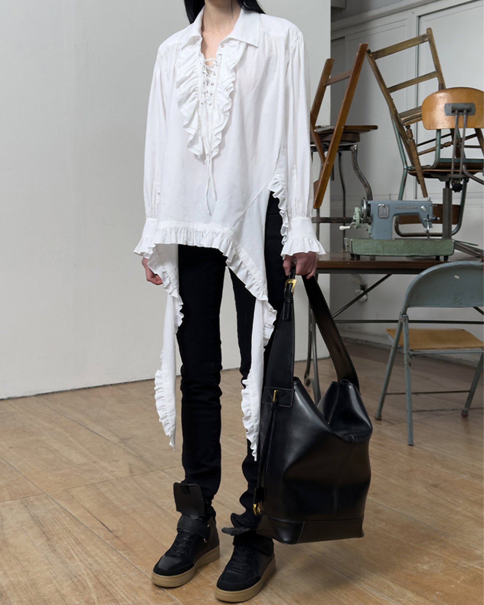 OPEN YY・オープン ワイワイ - デニムパンツ ZIP SLIT SKINNY JEANS / BLACK