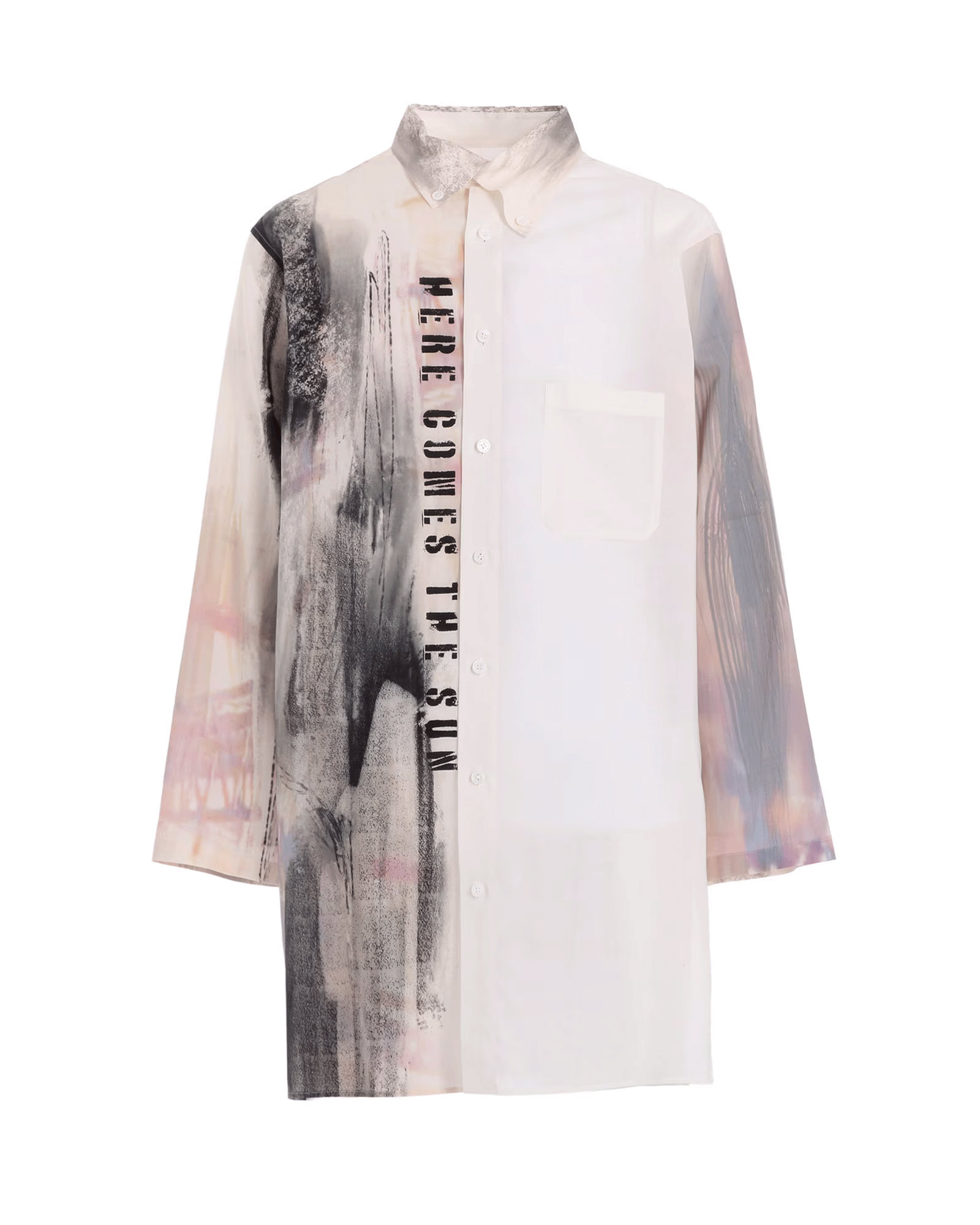 Yohji Yamamoto・Youji Yamamoto -  3 BODY PT DESIGNED COLLAR SHIRT / OFF WHITE/PINK