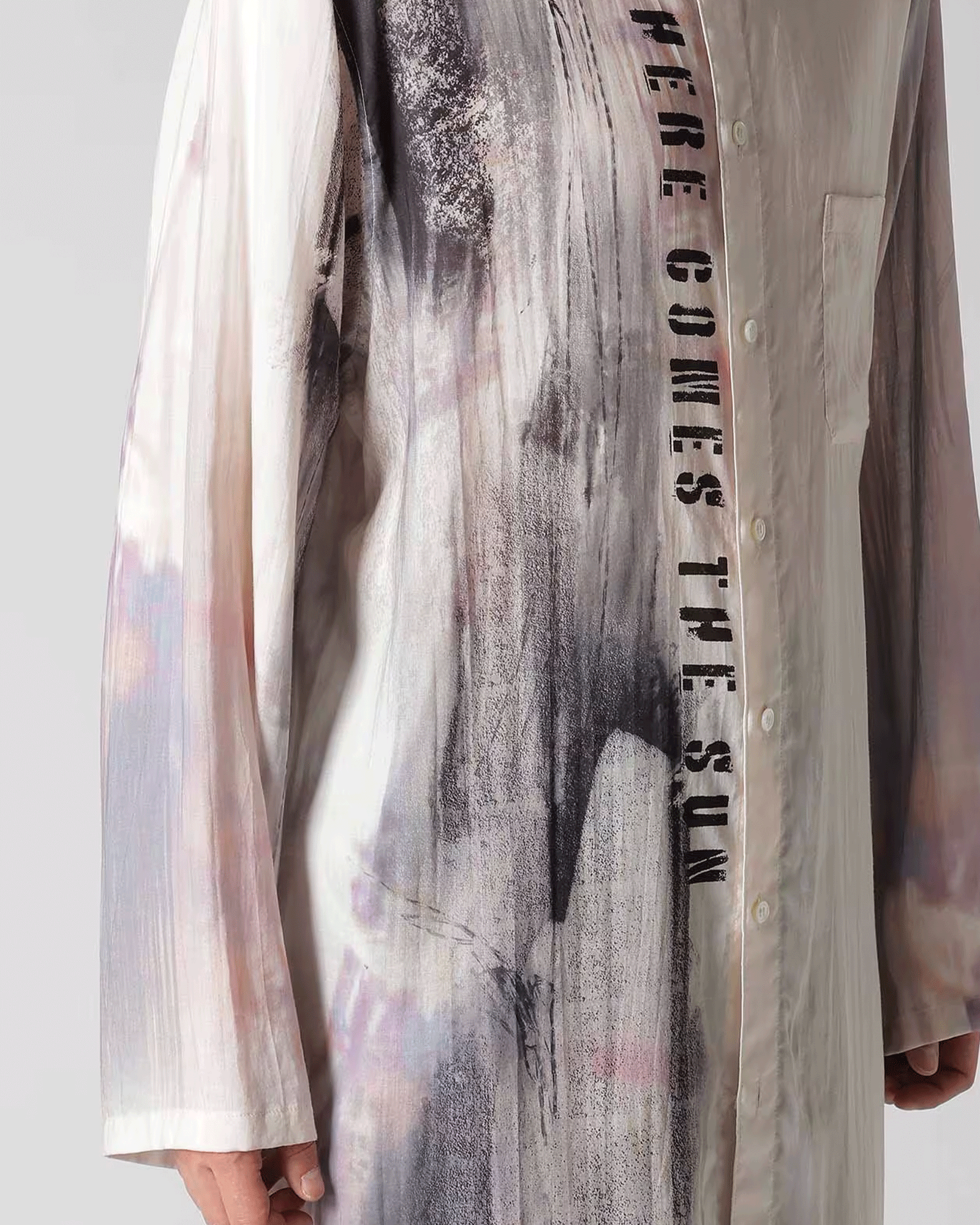 Yohji Yamamoto・Youji Yamamoto -  3 BODY PT DESIGNED COLLAR SHIRT / OFF WHITE/PINK