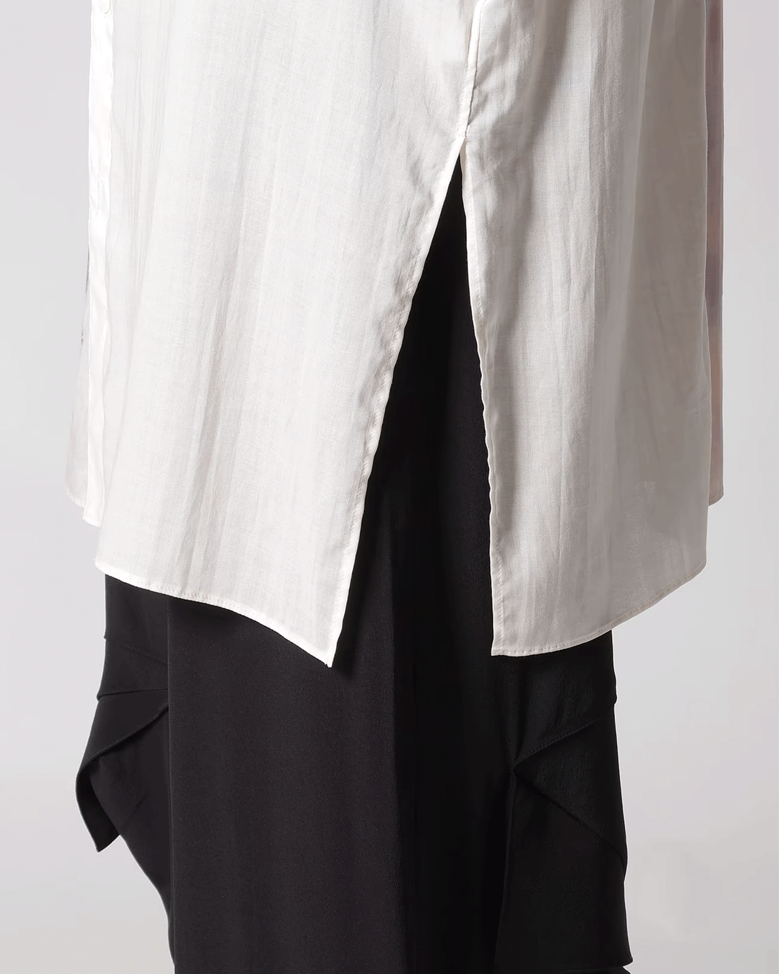Yohji Yamamoto・Youji Yamamoto -  3 BODY PT DESIGNED COLLAR SHIRT / OFF WHITE/PINK