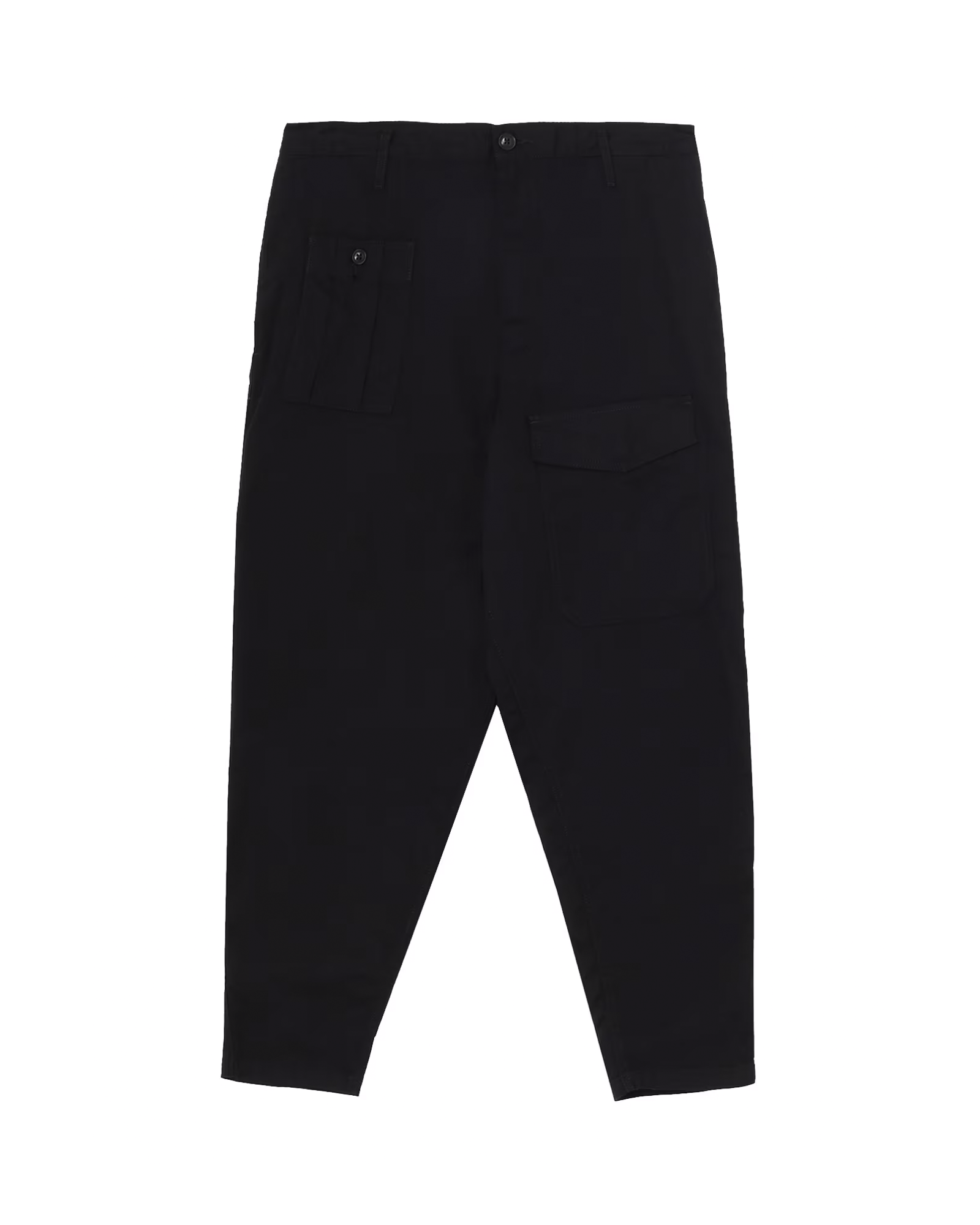 Yohji Yamamoto・ヨウジ ヤマモト - カーゴパンツ BLACK SCANDAL OXFORD NO-TUCK WAIST STRING WORK PANTS  / BLACK