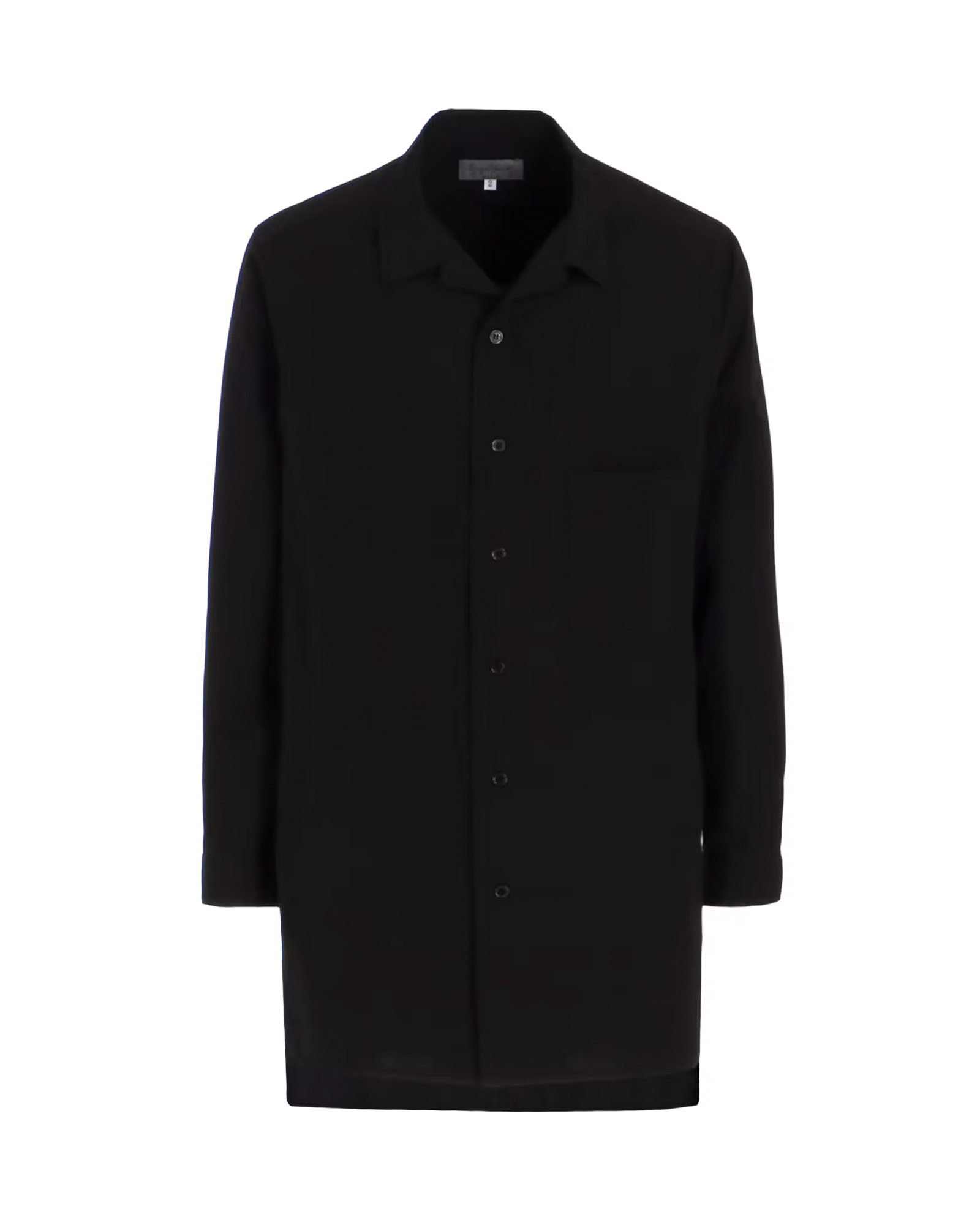 Yohji Yamamoto・ヨウジ ヤマモト - シャツ CHAIN STITCH BROAD OPEN COLLAR BLOUSE / BLACK