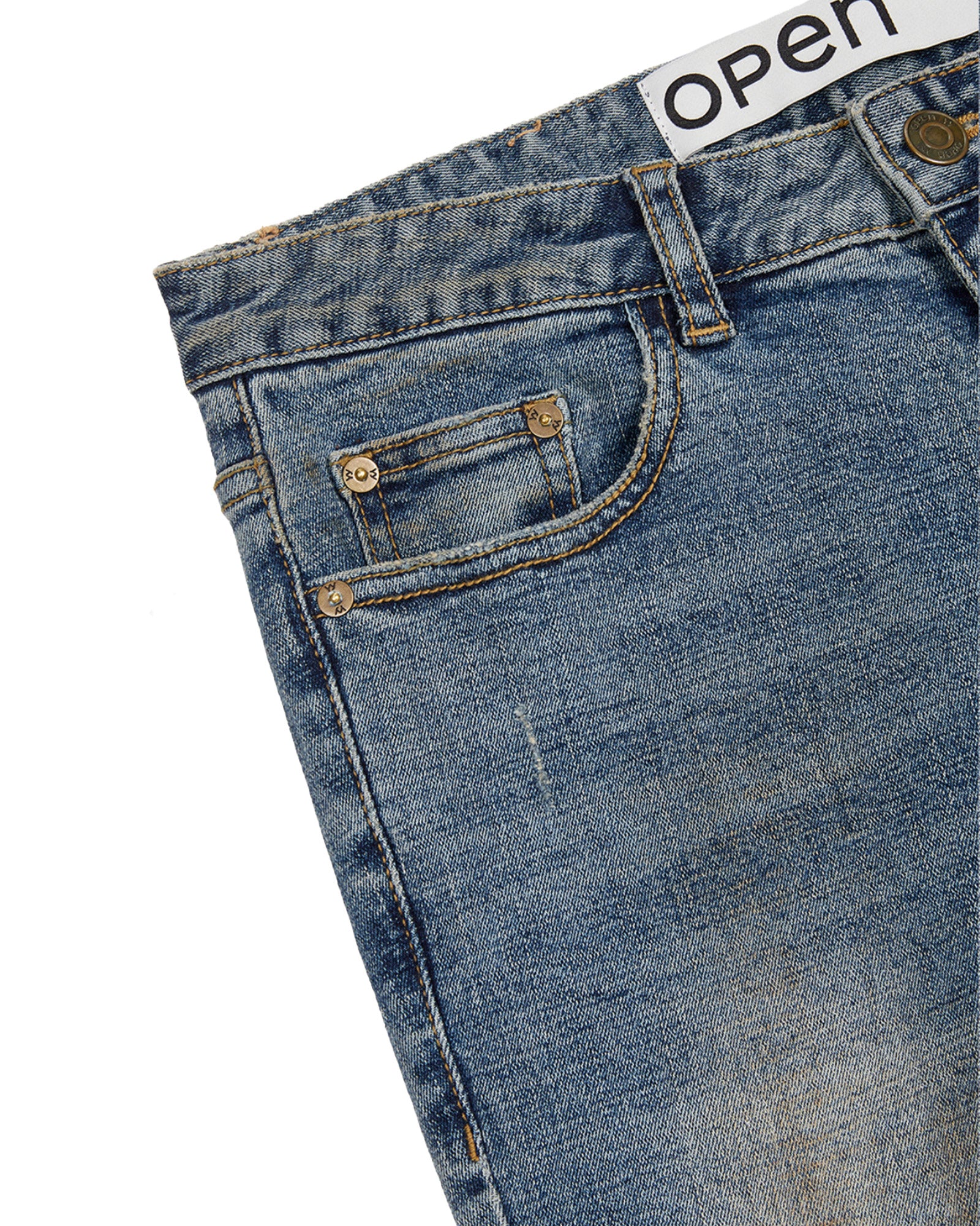 OPEN YY・オープン ワイワイ - デニムパンツ ZIP SLIT SKINNY JEANS / BLUE