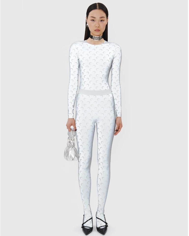Marine Serre・marine cell -  AOM REFLECTIVE JERSEY LEGGINGS / SILVER