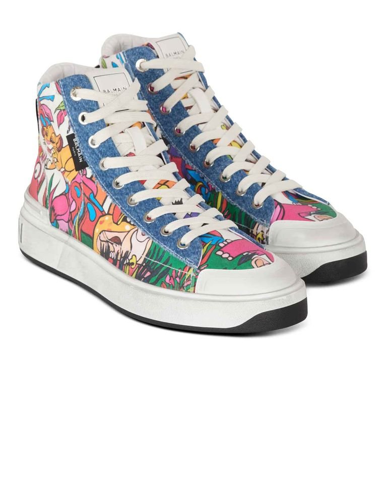 BALMAIN・バルマン - ハイカットスニーカー BALMAIN LION KING-B-COURT HIGH TOP / MULTI