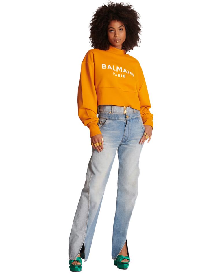 BALMAIN・バルマン - スウェット BALMAIN PRINT SHORT SWEAT / ORANGE