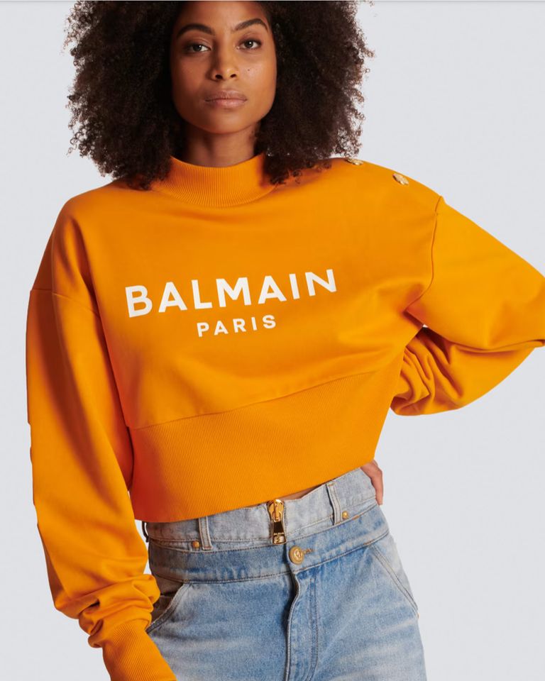 BALMAIN・バルマン - スウェット BALMAIN PRINT SHORT SWEAT / ORANGE