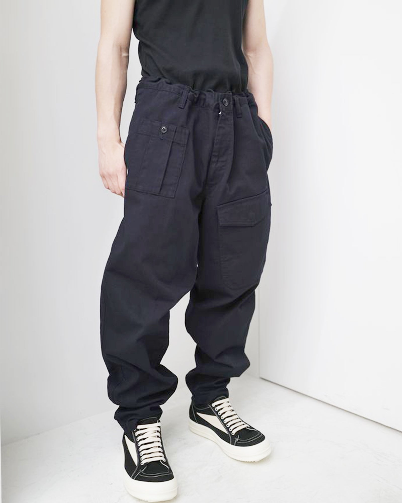 Yohji Yamamoto・Youji Yamamoto -  BLACK SCANDAL KATSURAGI NO TUCK W WORK PANTS /NAVY