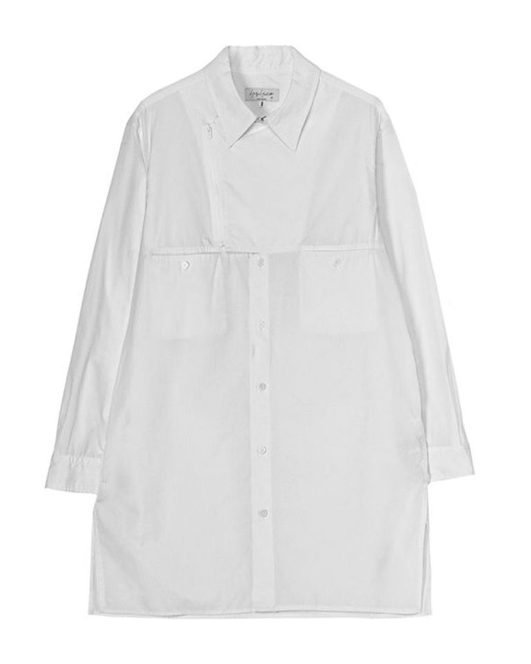 BROAD CHAIN STITCH BLOUSE WITH ZIPPER / WHITE