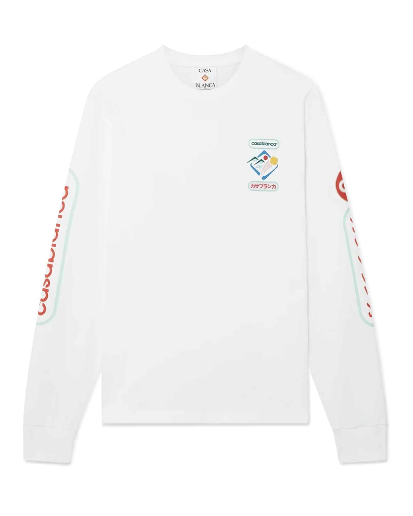 FUJI DREAM SCREEN PRINTED LONG SLEEVE T-SHIRT / WHITE