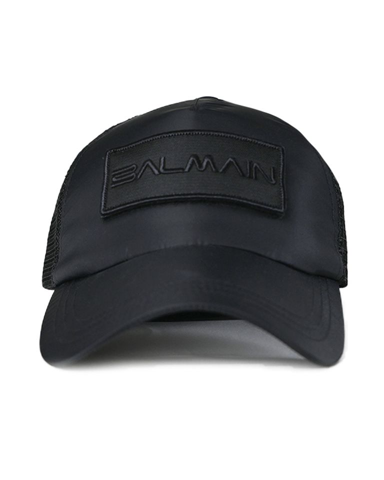 COTTON MESH & VELCRO PATCH CAP / BLACK