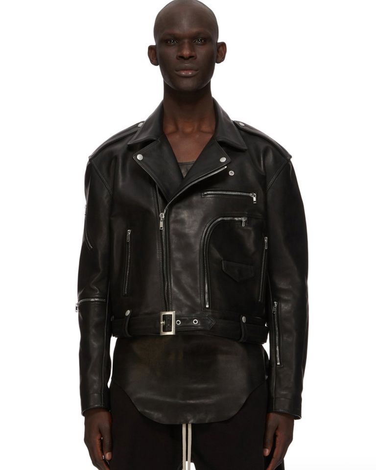 RICK OWENS・リック オウエンス - レザージャケット CROPPED JUMBO BAUHAUS STOOGES / BLACK