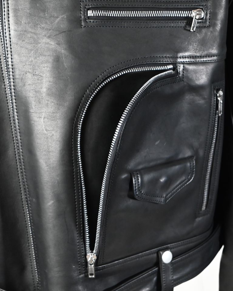 RICK OWENS・リック オウエンス - レザージャケット CROPPED JUMBO BAUHAUS STOOGES / BLACK